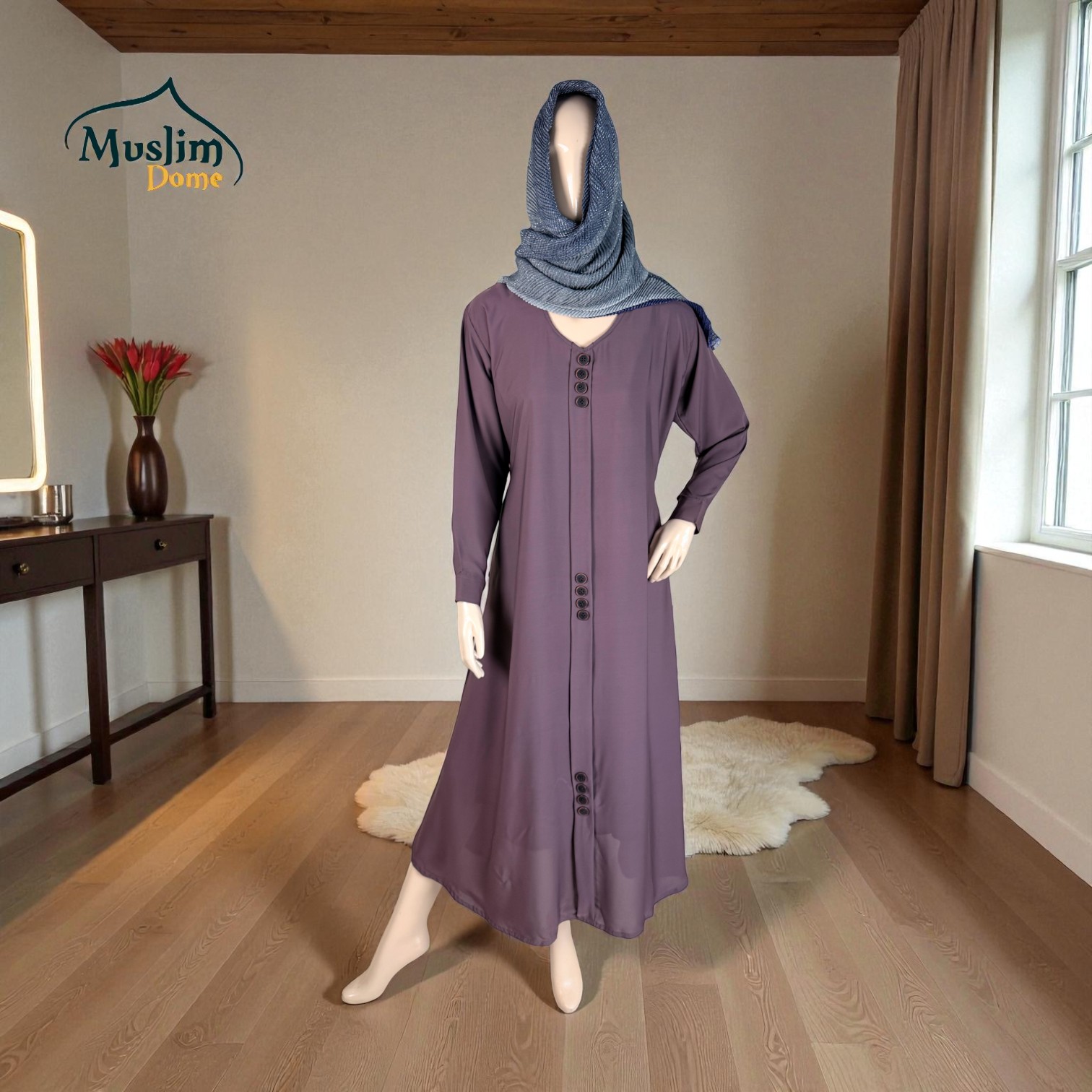 বোরখা দুবাই চেরি ফেব্রিক – Adjustable Belt সহ