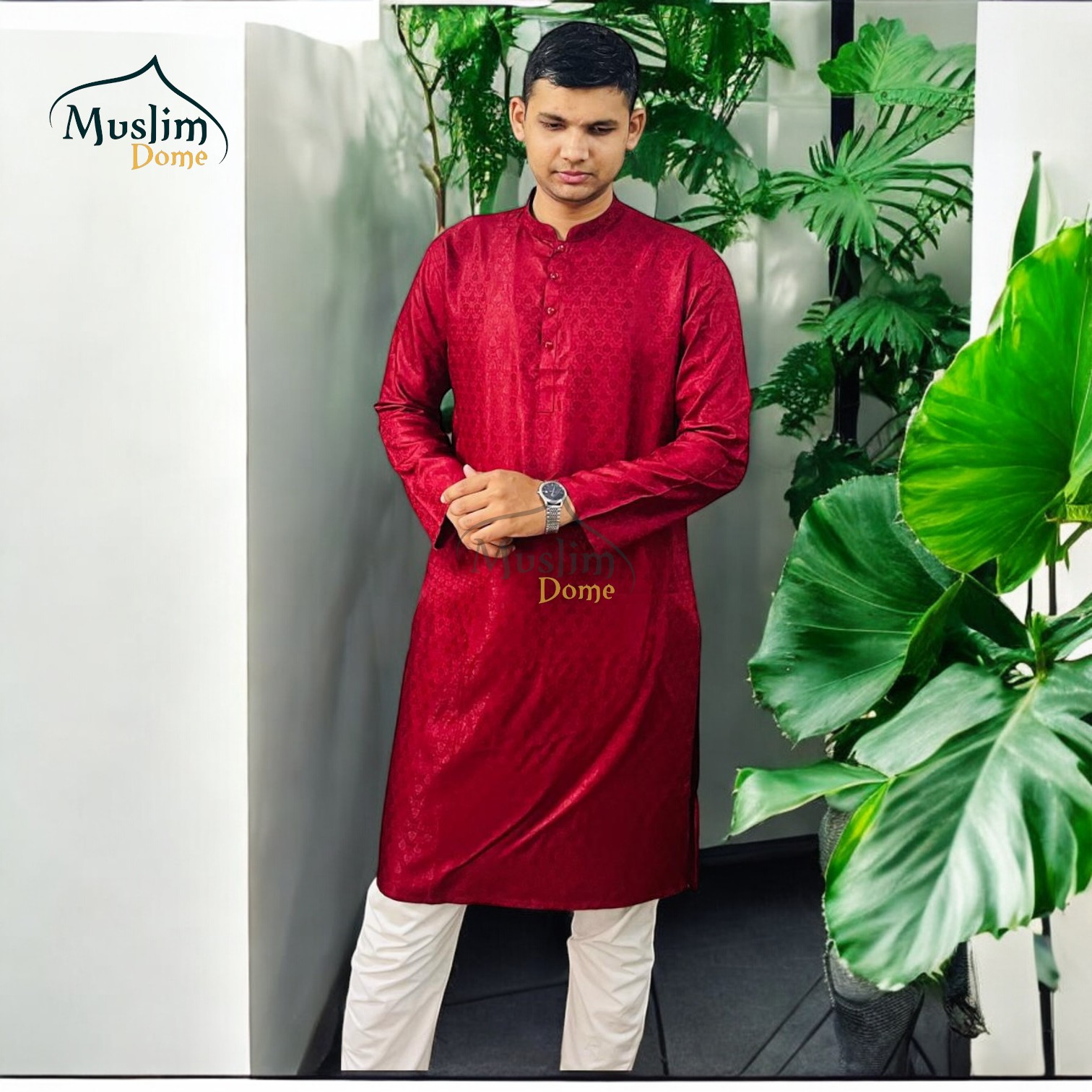 পুরুষদের ফ্যাশনেবল Panjabi – Slim Fit – Red