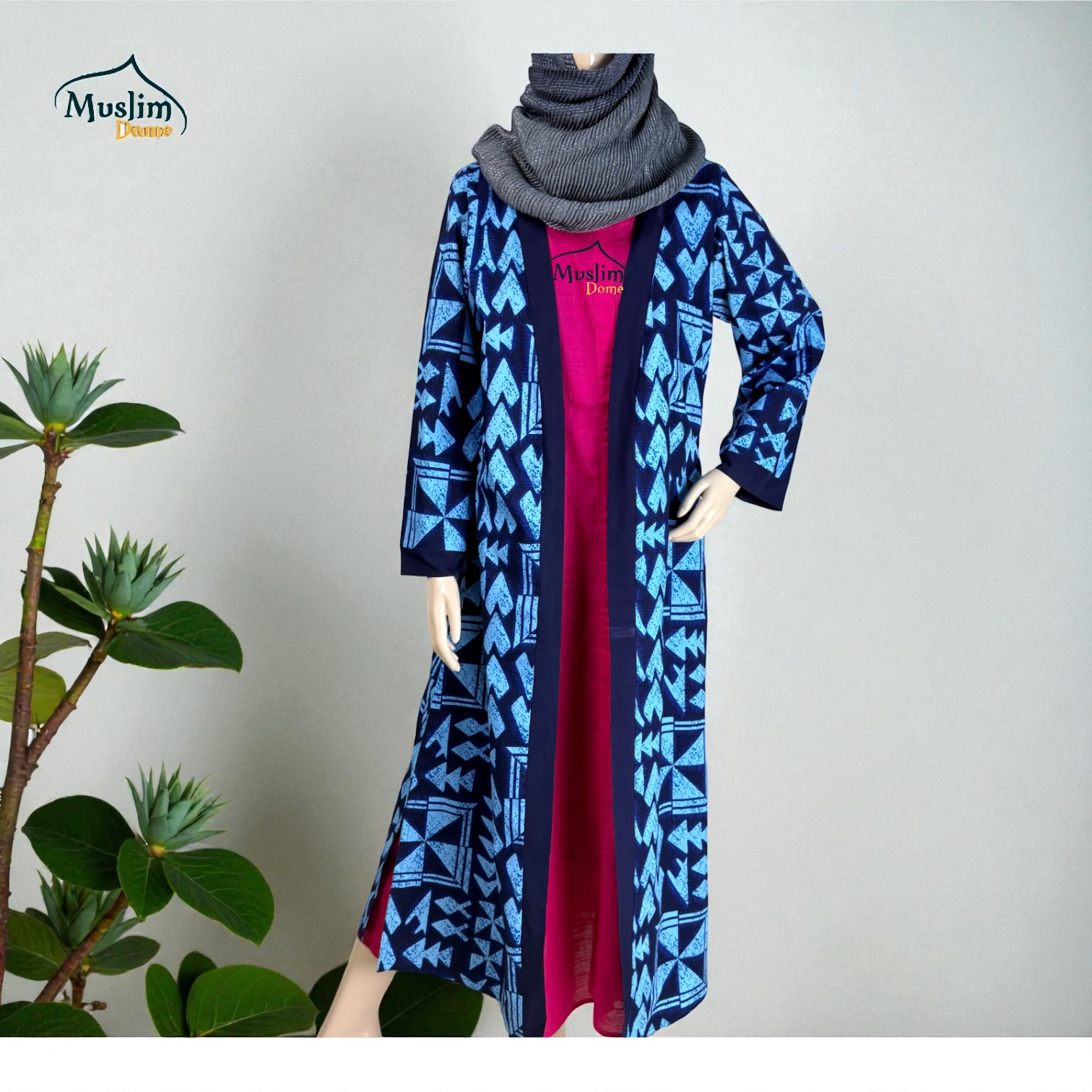 মেয়েদের লং কটি – প্রিন্টেড ব্লু কালার thumbnail 3