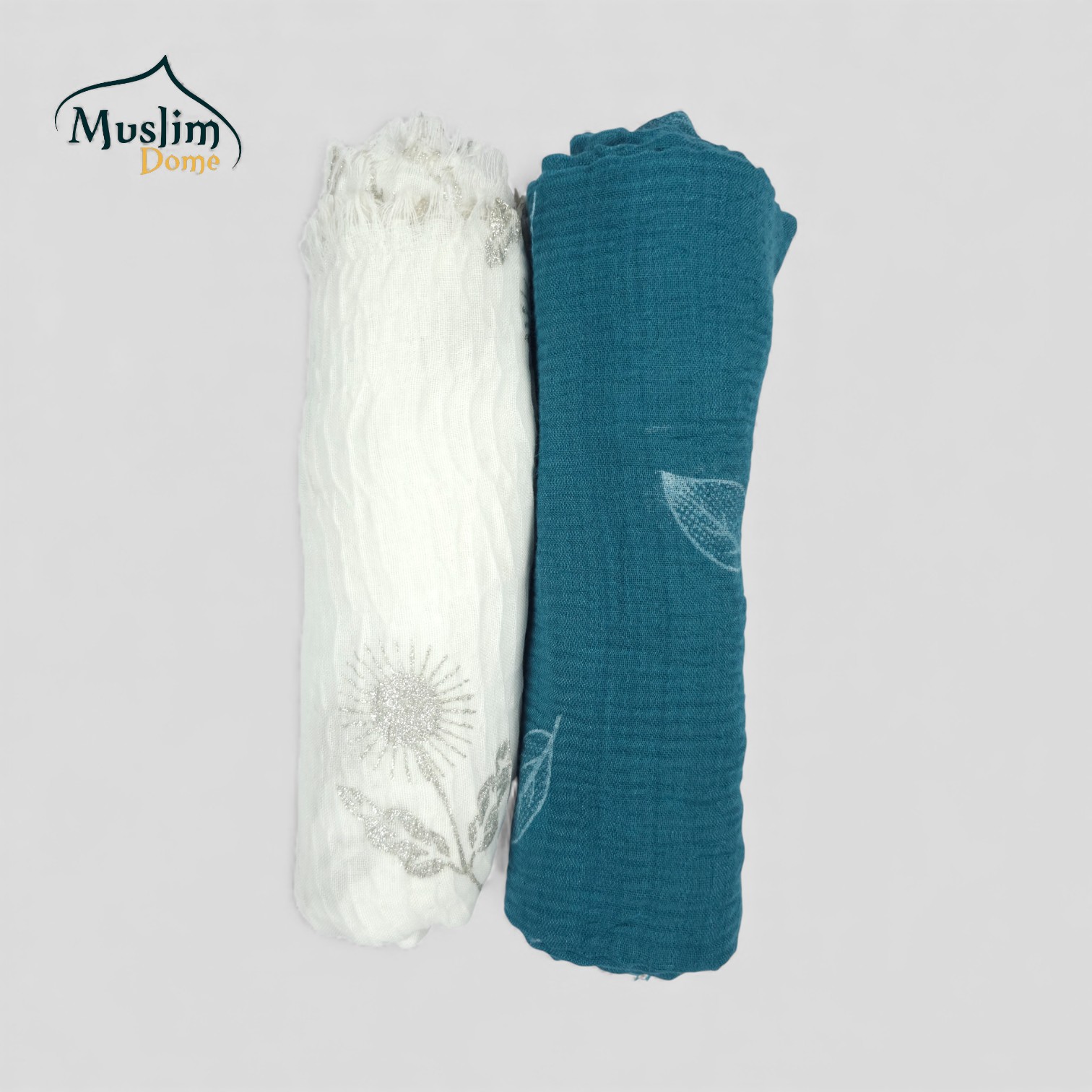 ক্রিঙ্কল প্রিন্ট হিজাব – ২ রঙের কম্বো 