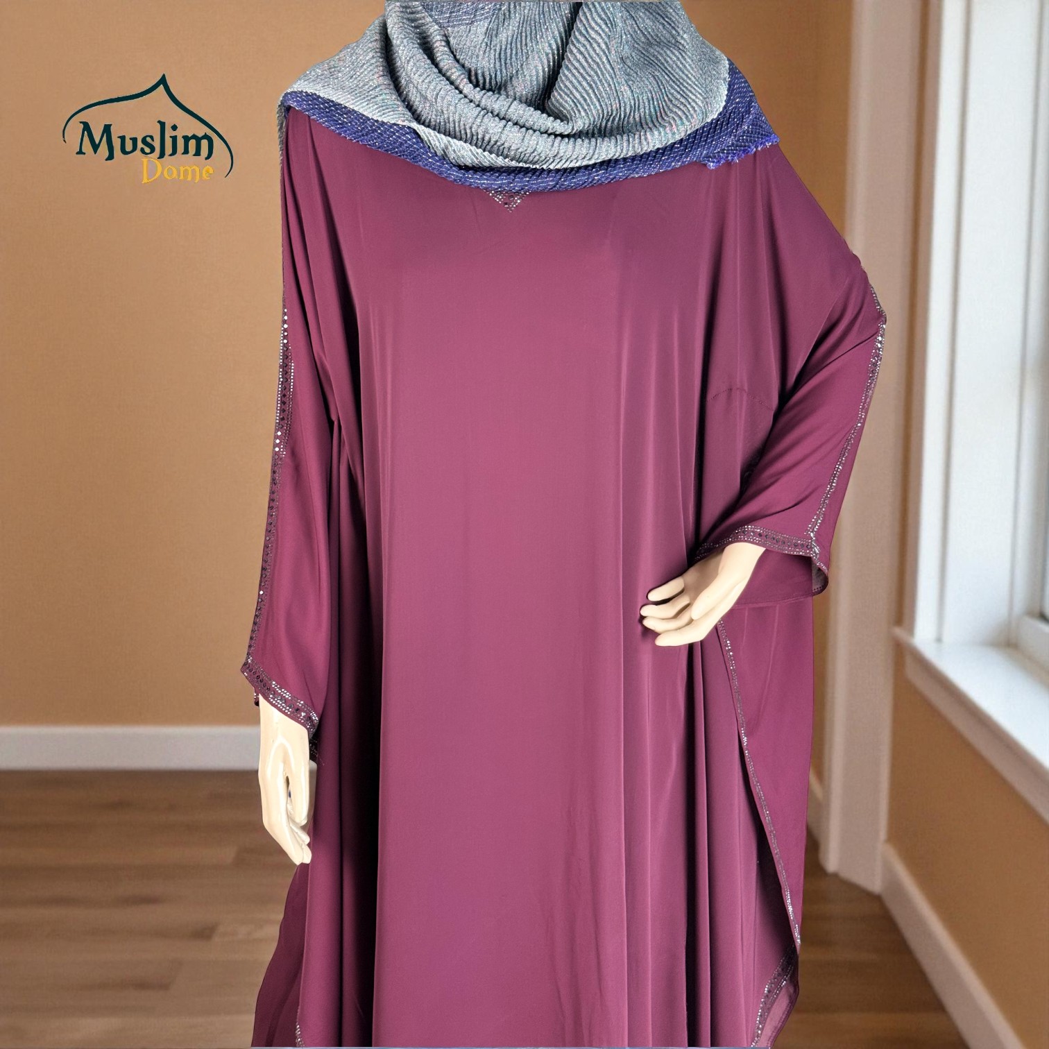 স্টোন ডিজাইন আবায়া – দুবাই চেরি ফেব্রিক thumbnail 2