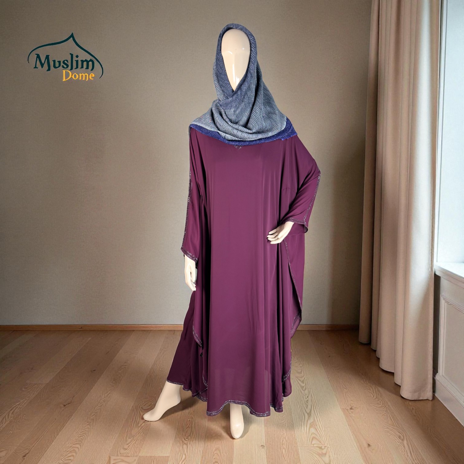 স্টোন ডিজাইন আবায়া – দুবাই চেরি ফেব্রিক thumbnail 5