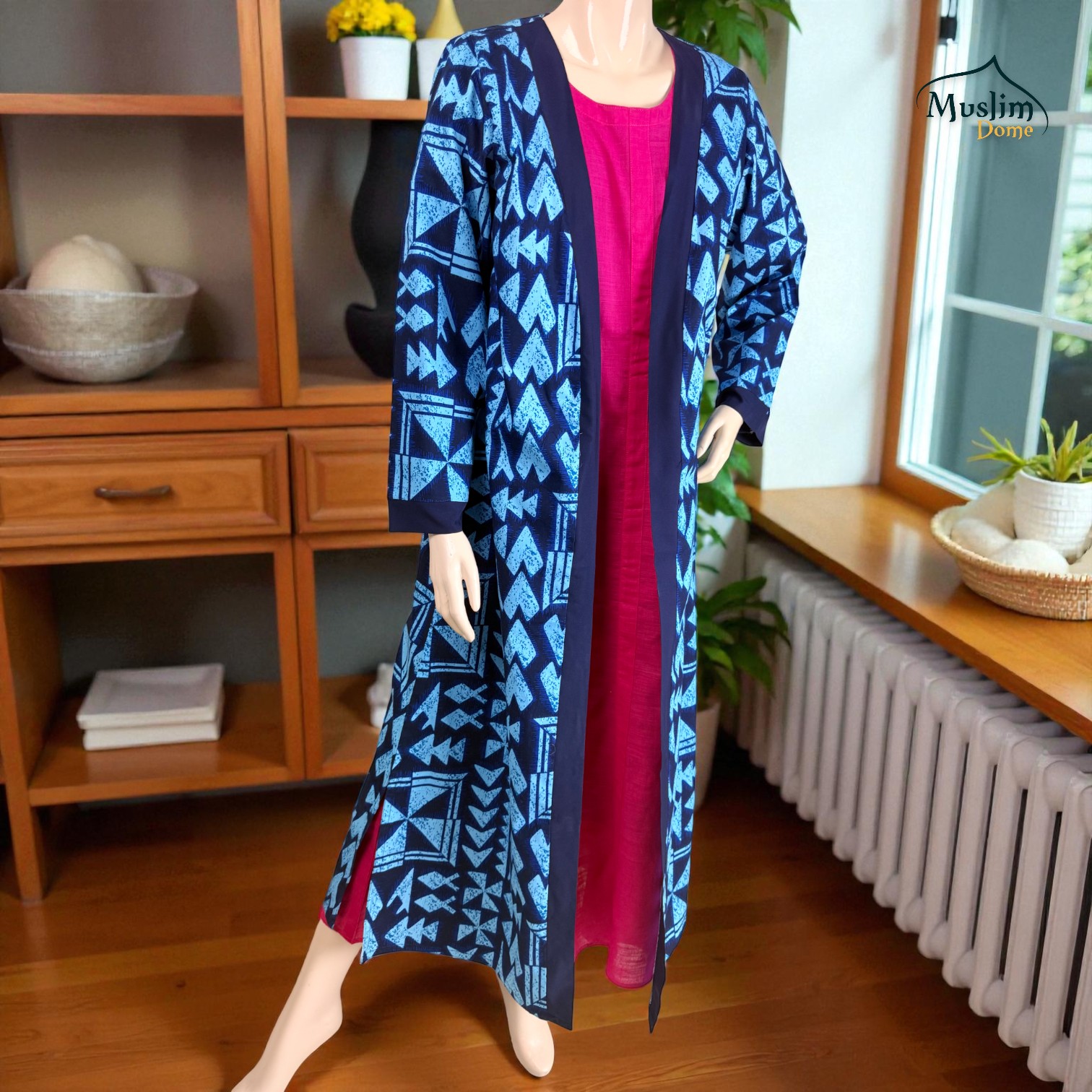 মেয়েদের লং কটি – প্রিন্টেড ব্লু কালার thumbnail 2