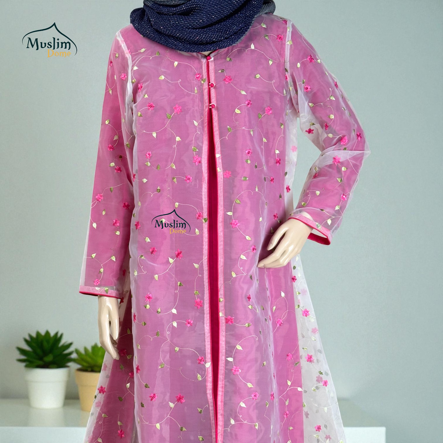 মেয়েদের ২ পিস ড্রেস – রেমি কটন ইনার ও হোয়াইট এমব্রয়ডারি কটি thumbnail 2