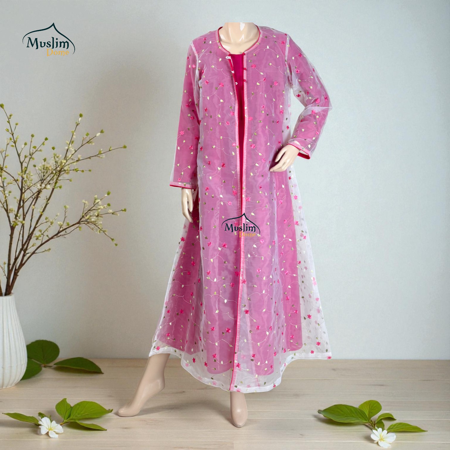 মেয়েদের ২ পিস ড্রেস – রেমি কটন ইনার ও হোয়াইট এমব্রয়ডারি কটি