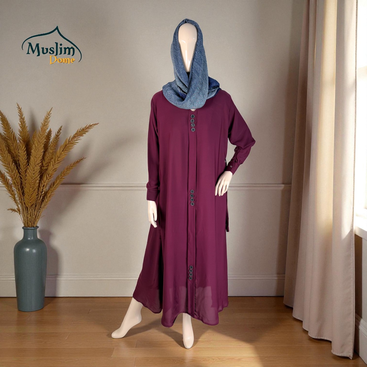 বোরখা দুবাই চেরি ফেব্রিক – Adjustable Belt সহ thumbnail 6