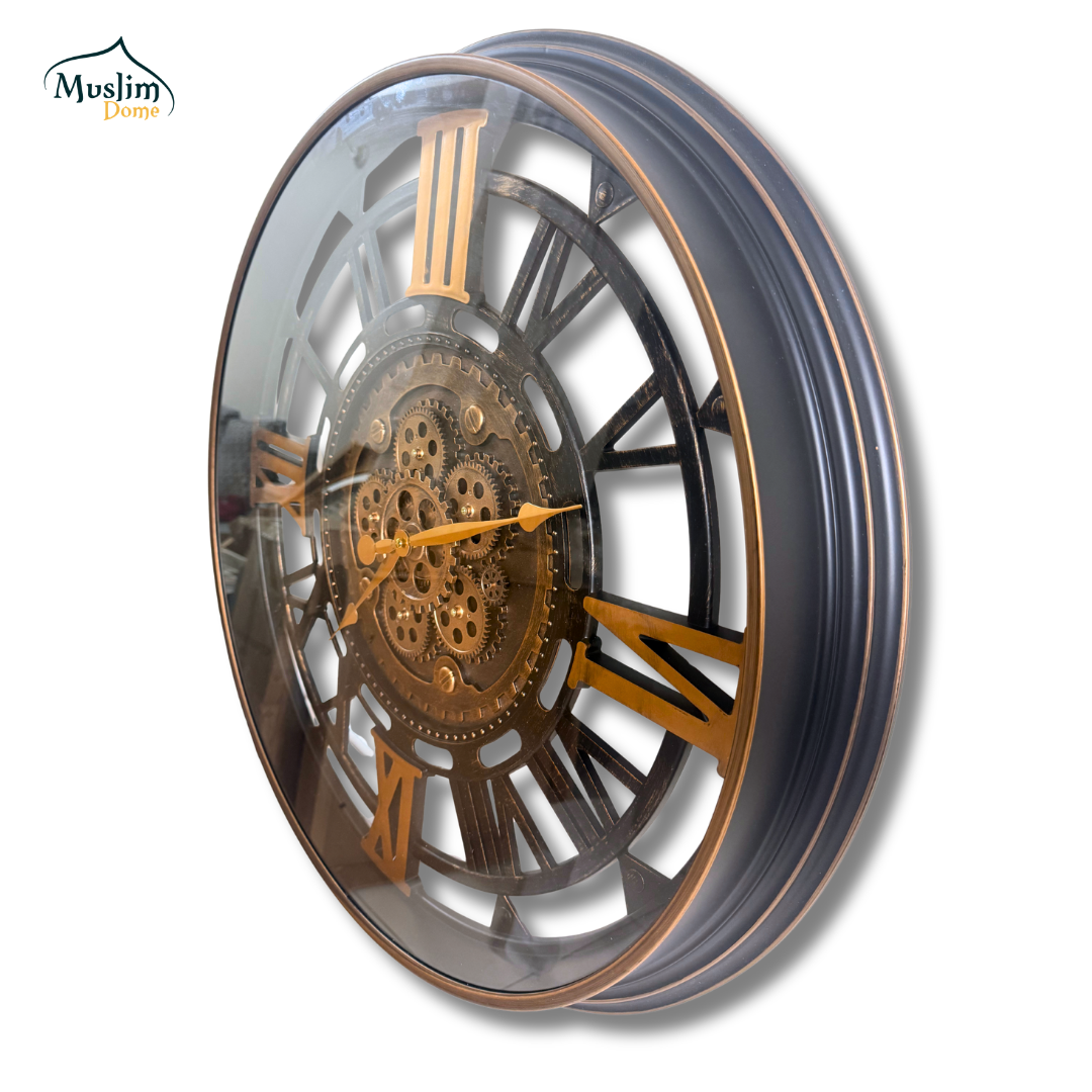 Black Metallic Vintage Wall Clock 30" Dia (কালো মেটালিক রংয়ের ভিন্টেজ দেয়াল ঘড়ি : ৩০ ইঞ্চি ডায়া)  thumbnail 3