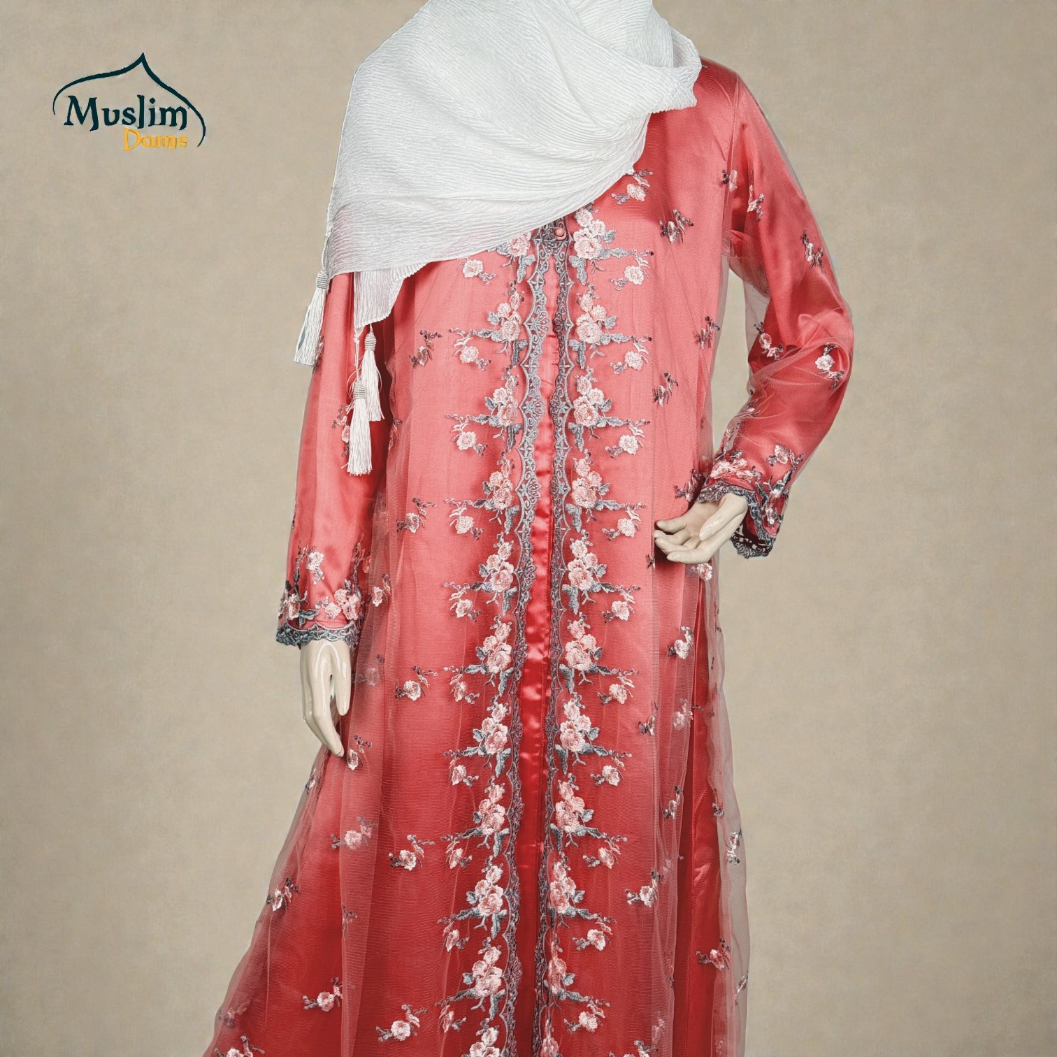 Long Dress with Koti |Embroidery নেট কটি সহ লং ড্রেস – Samu Silk Fabric thumbnail 2