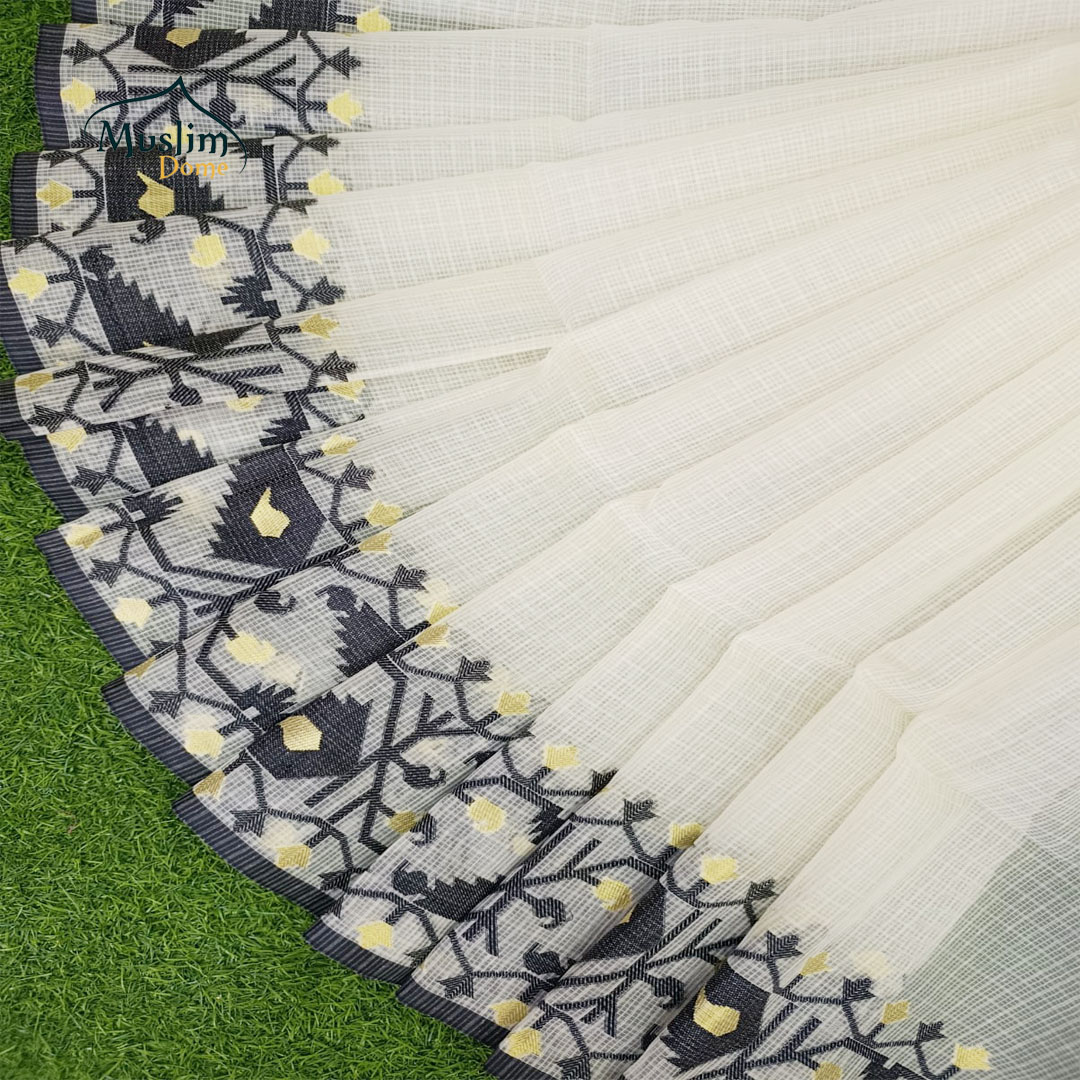 কোটা সিল্ক জামদানী পার শাড়ী – Tangail Silk Jamdani Saree with Blouse thumbnail 3