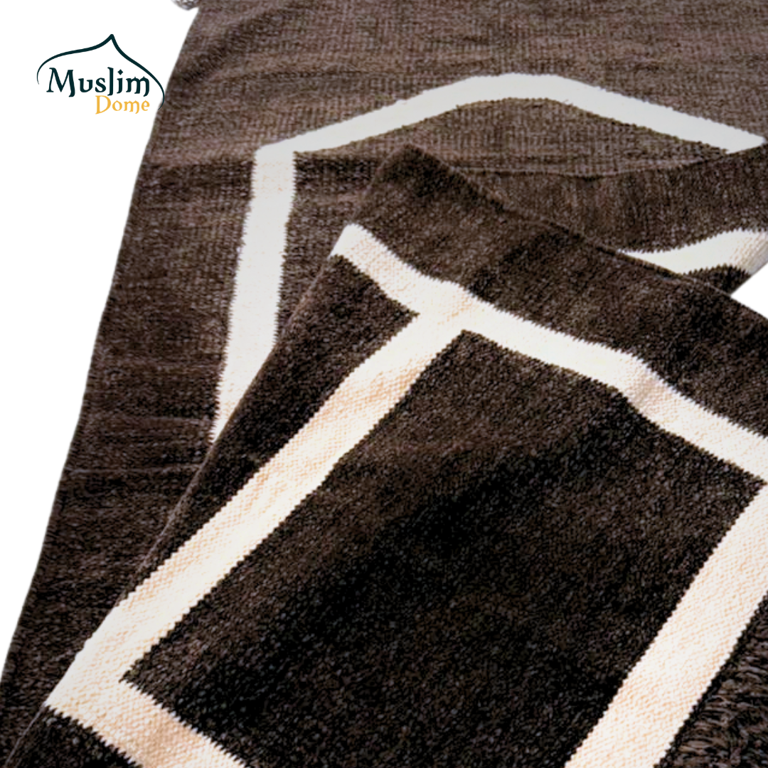 হ্যান্ডমেড জায়নামাজ (Single Person - Small) | Soft Chanel Fabric | Brown Color | Size 24″×48″ thumbnail 4