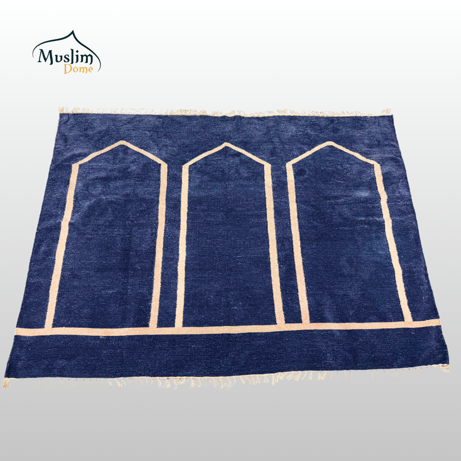 হ্যান্ডমেড জায়নামাজ (Three Person) | Soft Chanel Fabric | Ocean Blue Color | Size 72″×48″ | Both Side Usable
