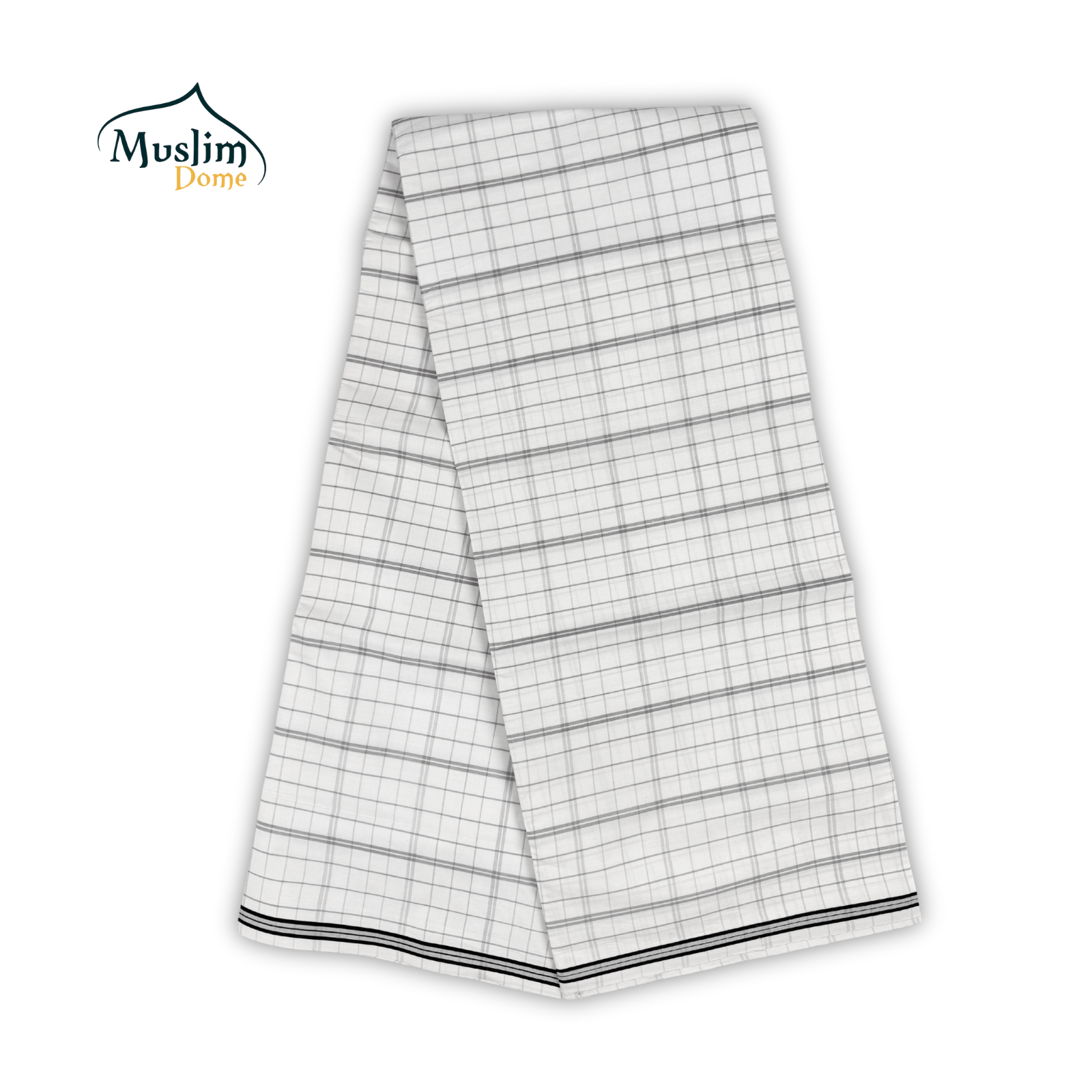 প্রিমিয়াম Handloom লুঙ্গি – Traditional Ruhitpur Weaving, White (84 Count, Checked)