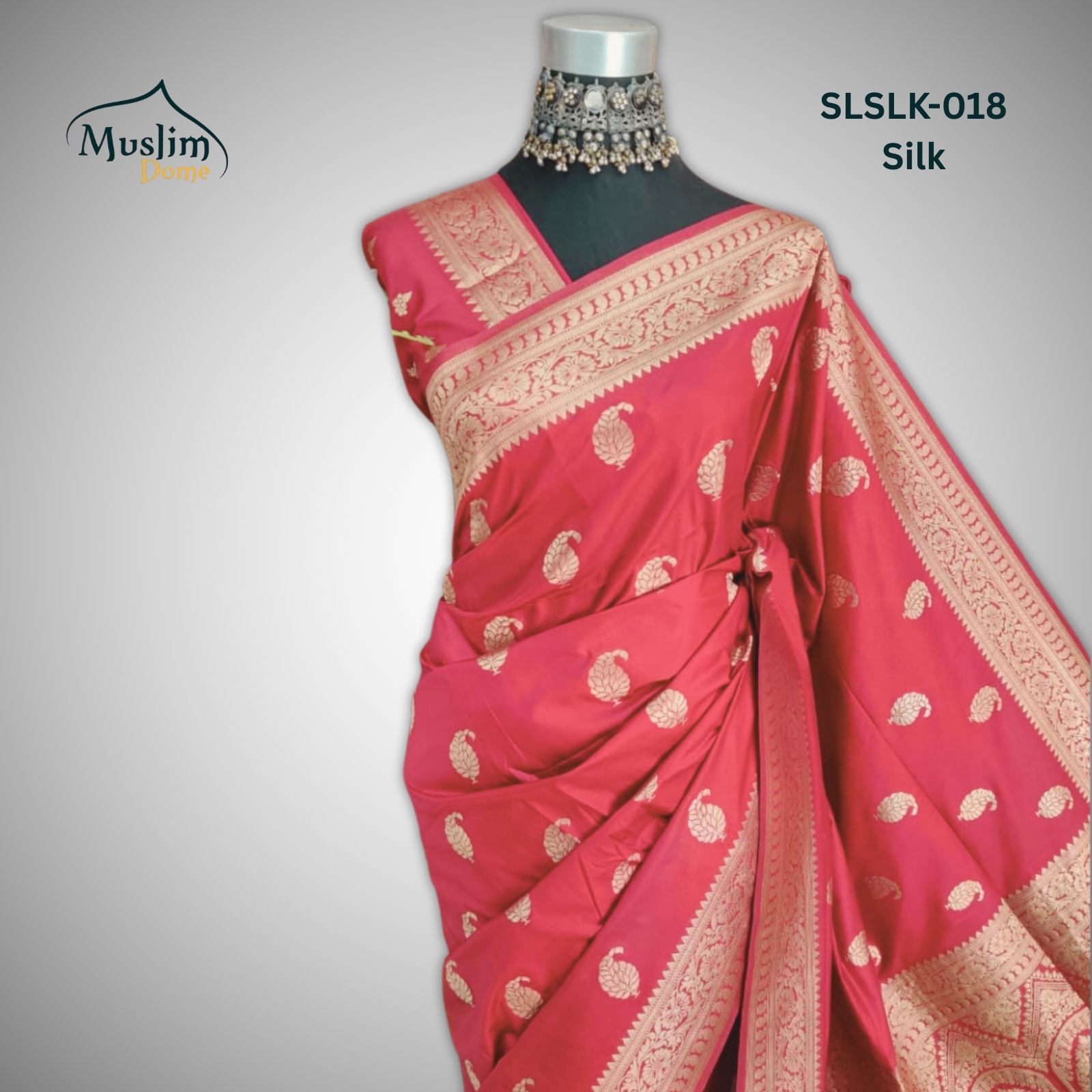 প্রিমিয়াম জামদানী শাড়ি – Premium Jamdani Saree (Half Silk, Single Tree Leaf Design, Blouse Piece Included) thumbnail 3