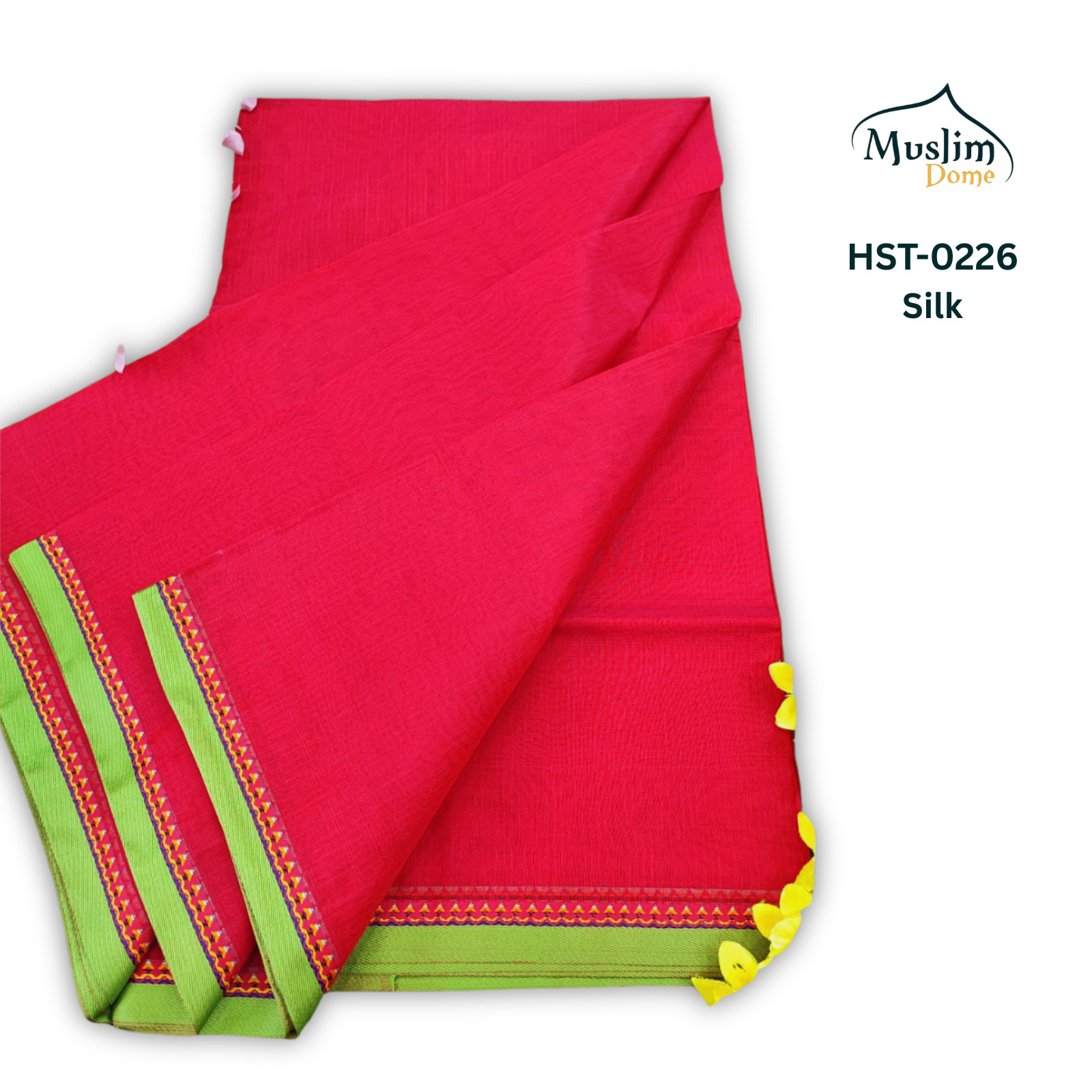 হাফসিল্ক থান শাড়ী – Half Silk Than Saree (13.5 Hands, Traditional Tangail, Solid Color, Blouse Piece Included) | Most Popular Halfsilk Chikon Par Saree thumbnail 3