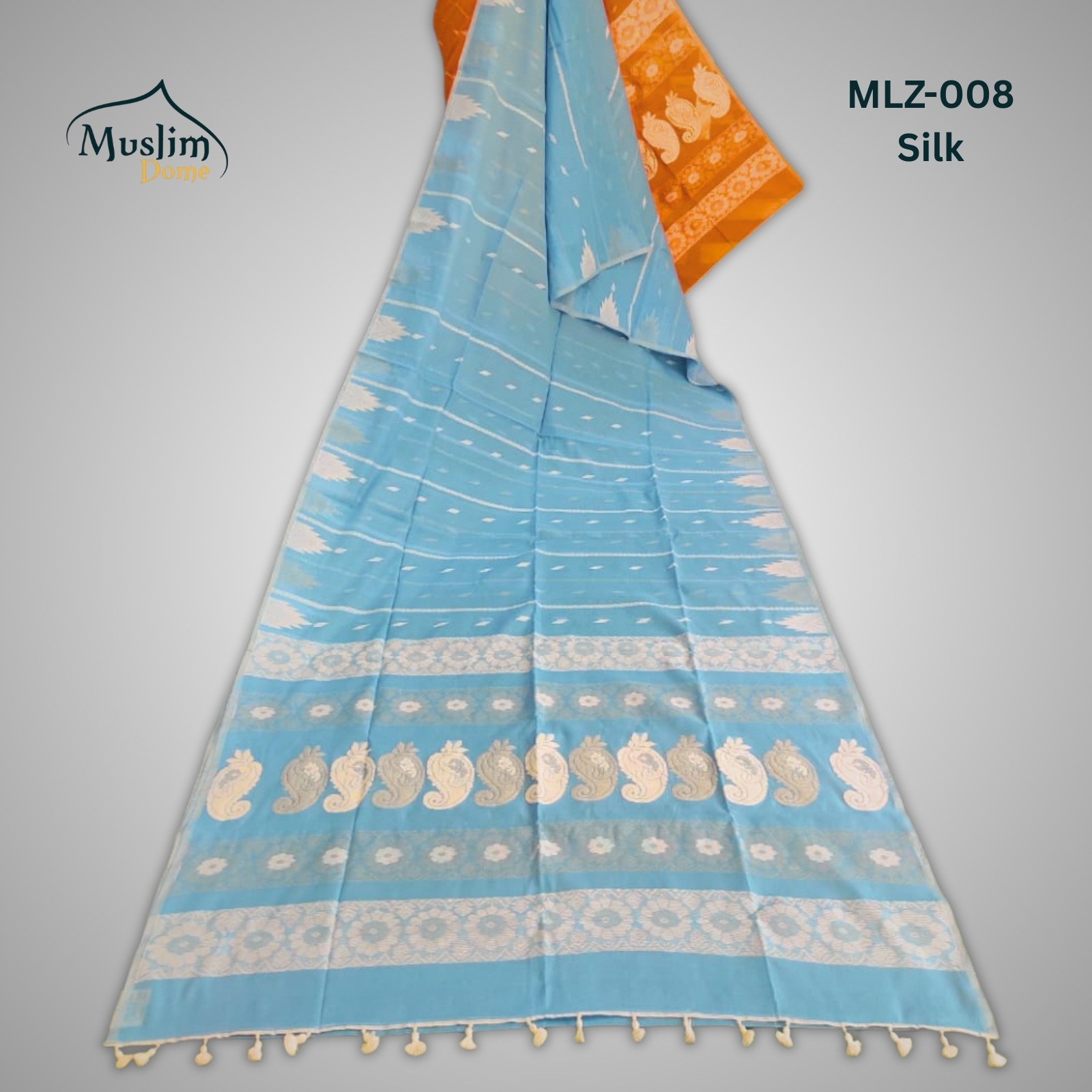 মার্সলাইজ সিল্ক জামদানী শাড়ি ব্লাউজ পিস ও Tassel সহ thumbnail 6