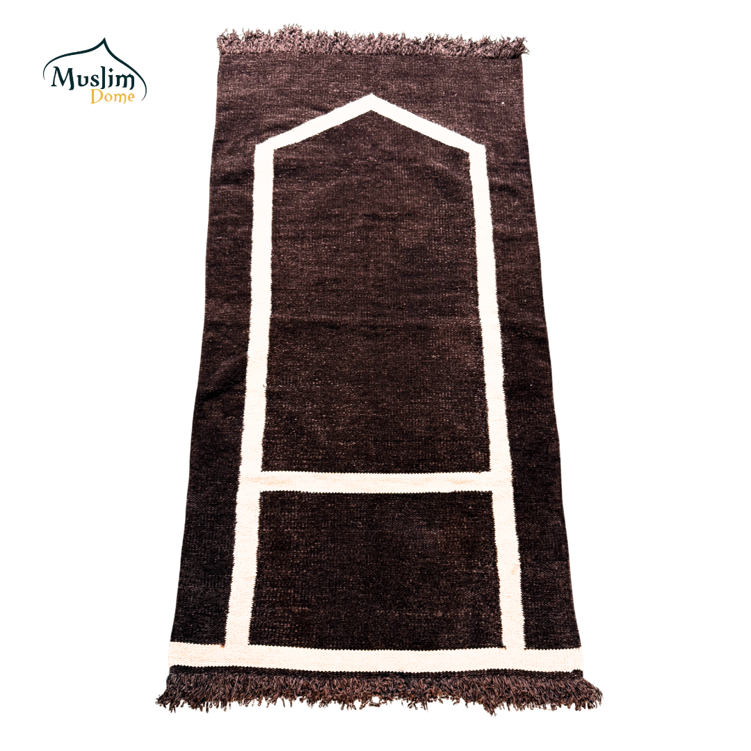 হ্যান্ডমেড জায়নামাজ (Single Person - Large) | Soft Chanel Fabric | Brown Color | Size 30″×48″ | Both Side Usable
