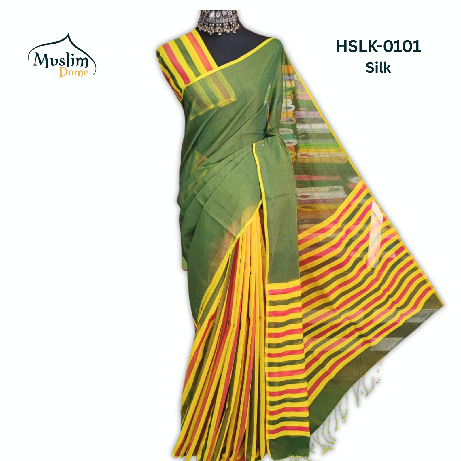 হাফ সিল্ক শাড়ী – Half Silk Saree (14 Hands, Blouse Piece Included, With Tassel) thumbnail 2