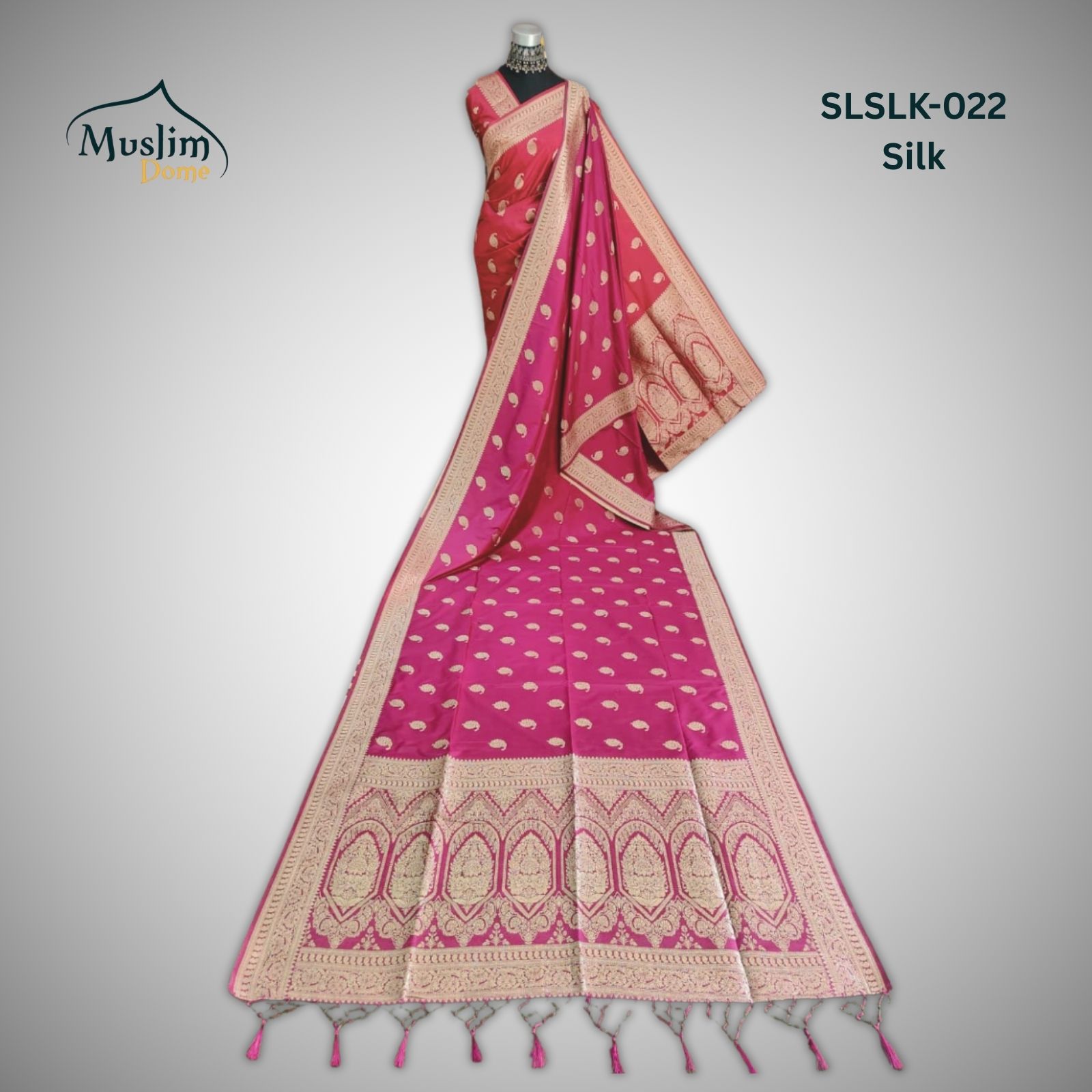 প্রিমিয়াম জামদানী শাড়ি – Premium Jamdani Saree (Half Silk, Single Tree Leaf Design, Blouse Piece Included) thumbnail 7