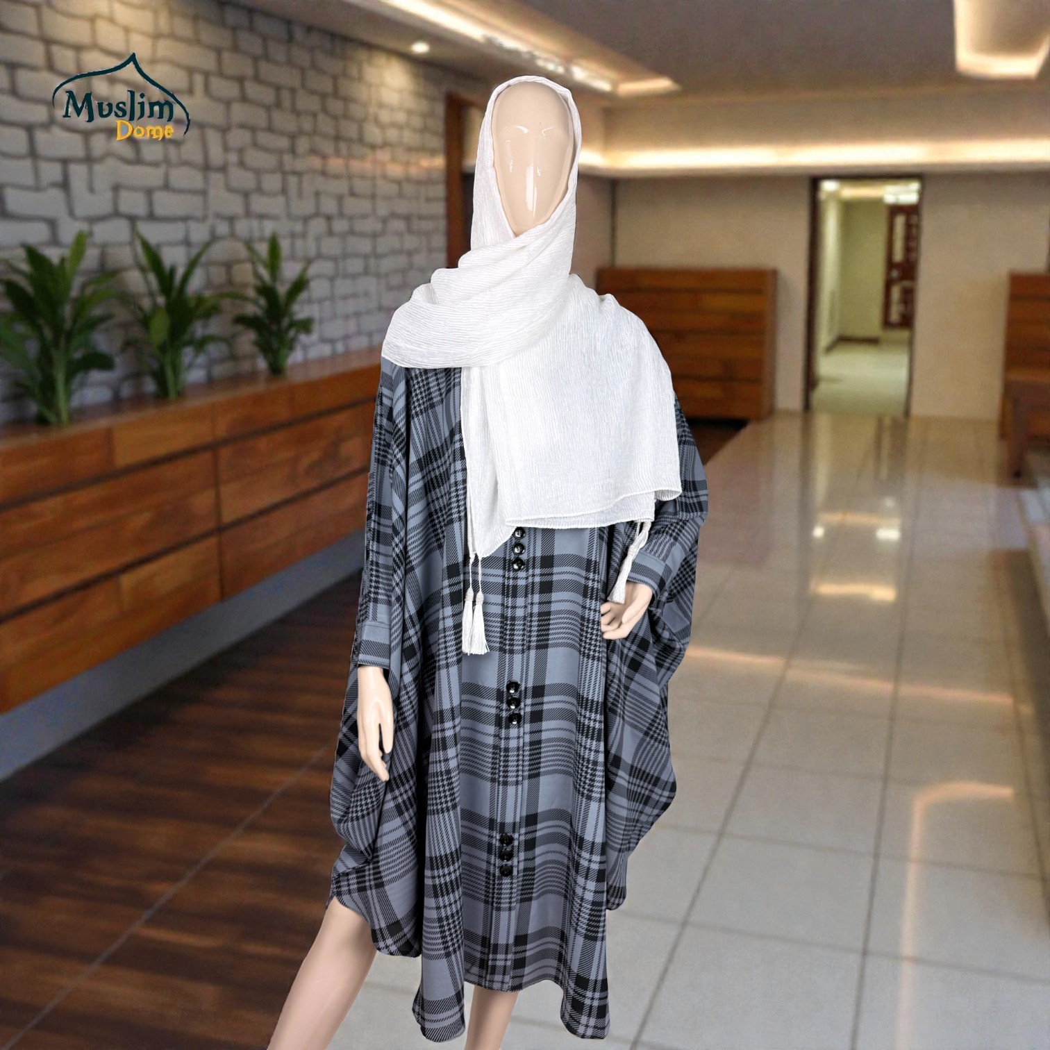 Short Abaya – Burberry Check Pattern | প্রিমিয়াম Dubai Cherry Fabric | Stylish Modest Wear thumbnail 8