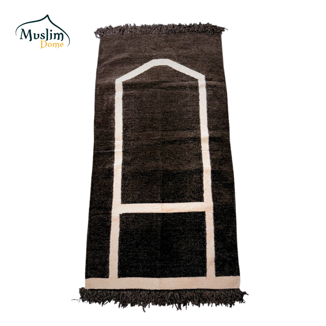 হ্যান্ডমেড জায়নামাজ (Single Person - Small) | Soft Chanel Fabric | Brown Color | Size 24″×48″