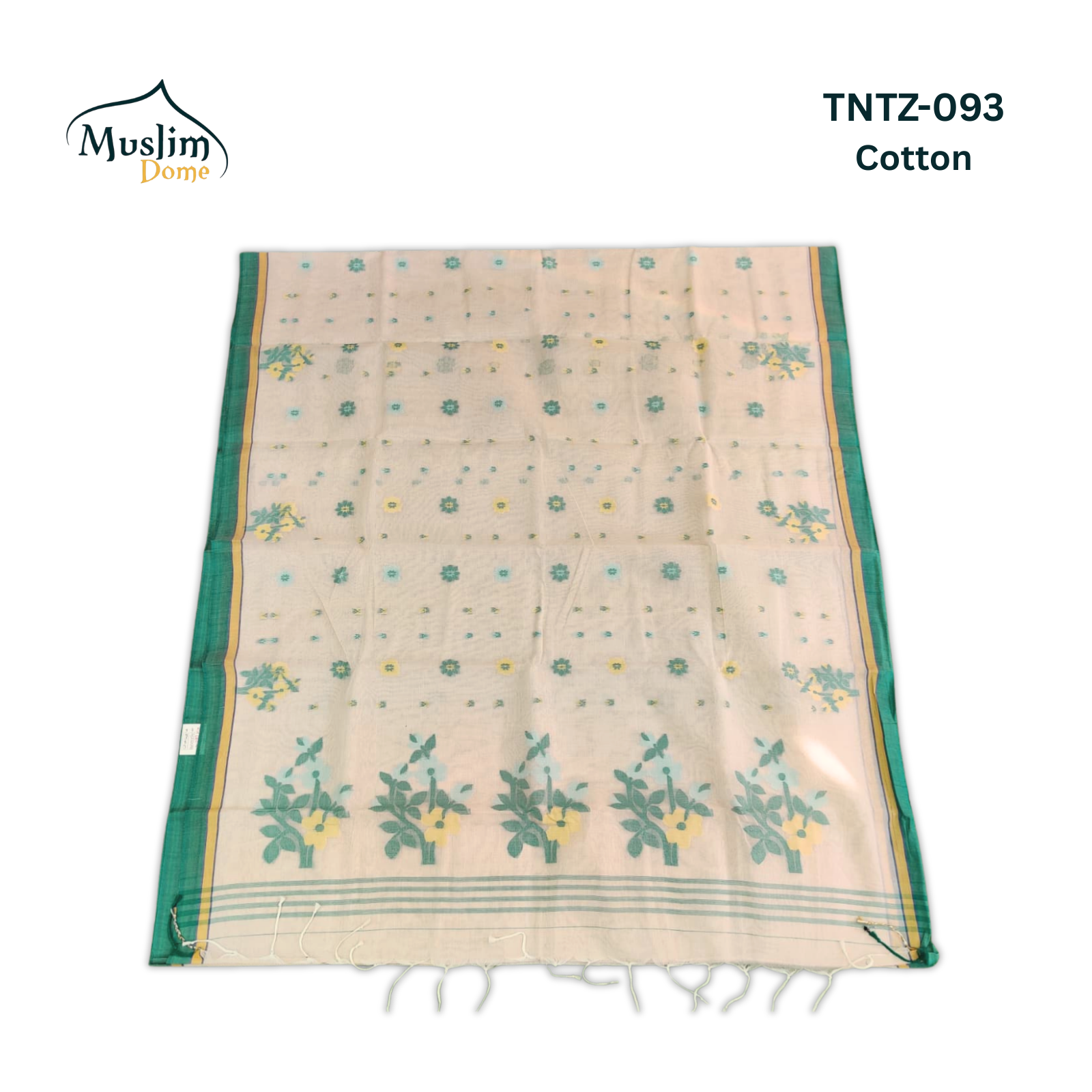 কটন তন্তুজ জামদানী শাড়ি – Cotton Tantuja Jamdani Saree (Small Floral Design, 13.5 Hands, Blouse Piece Included) thumbnail 12