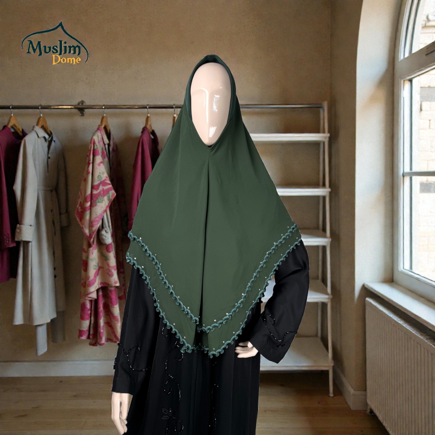 ডাবল লেয়ার লেস রেডি হিজাব | Double Layer Lace Ready Hijab – Malaysian Imported | Imported Chiffon Georgette thumbnail 8