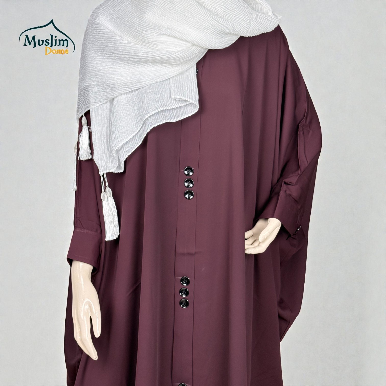 Short Abaya – Solid Color | প্রিমিয়াম Dubai Cherry Fabric | Free Size | Purple & Maroon