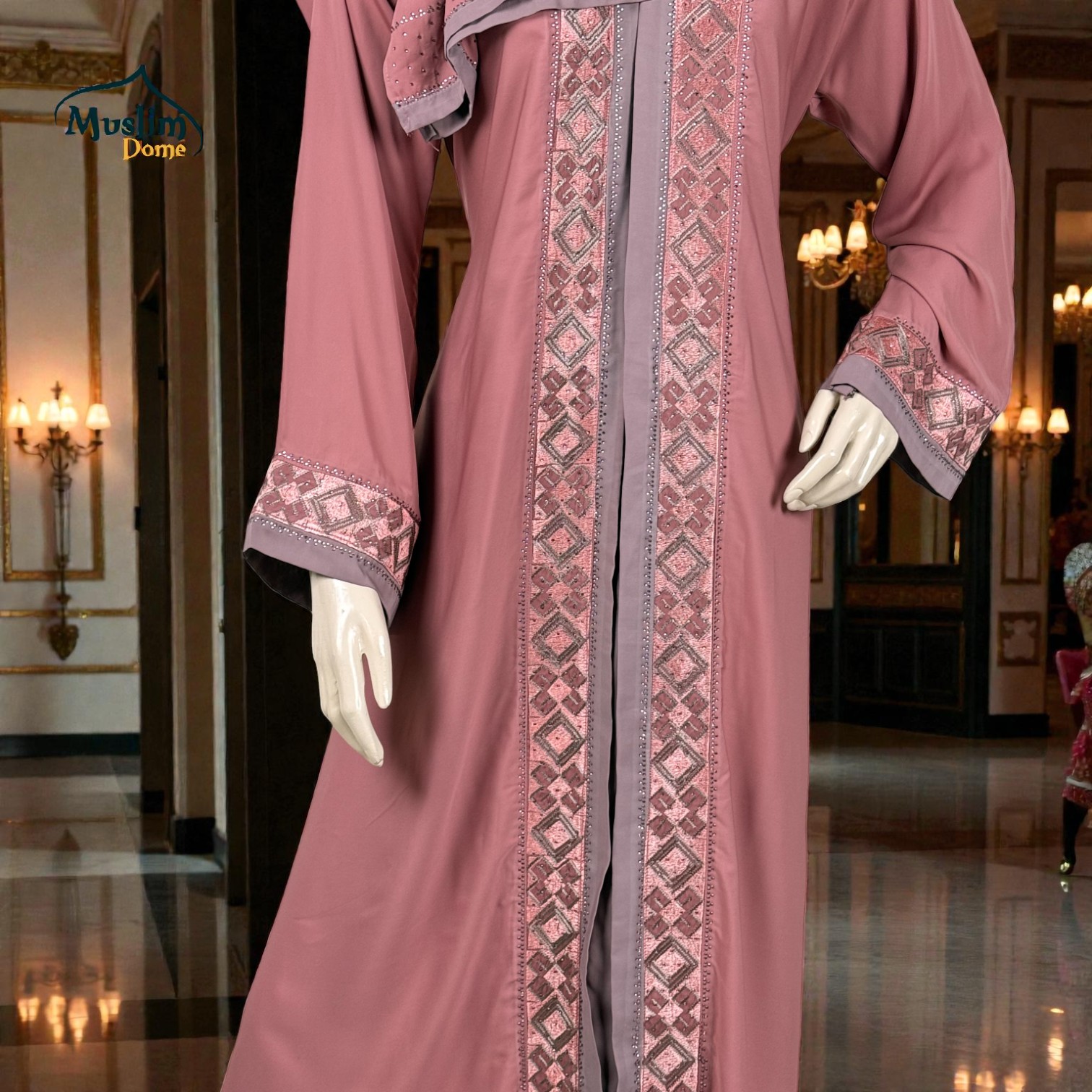 প্রিমিয়াম বোরখা | With Scarf – Dubai Cherry Fabric, Adjustable Belt সহ thumbnail 4