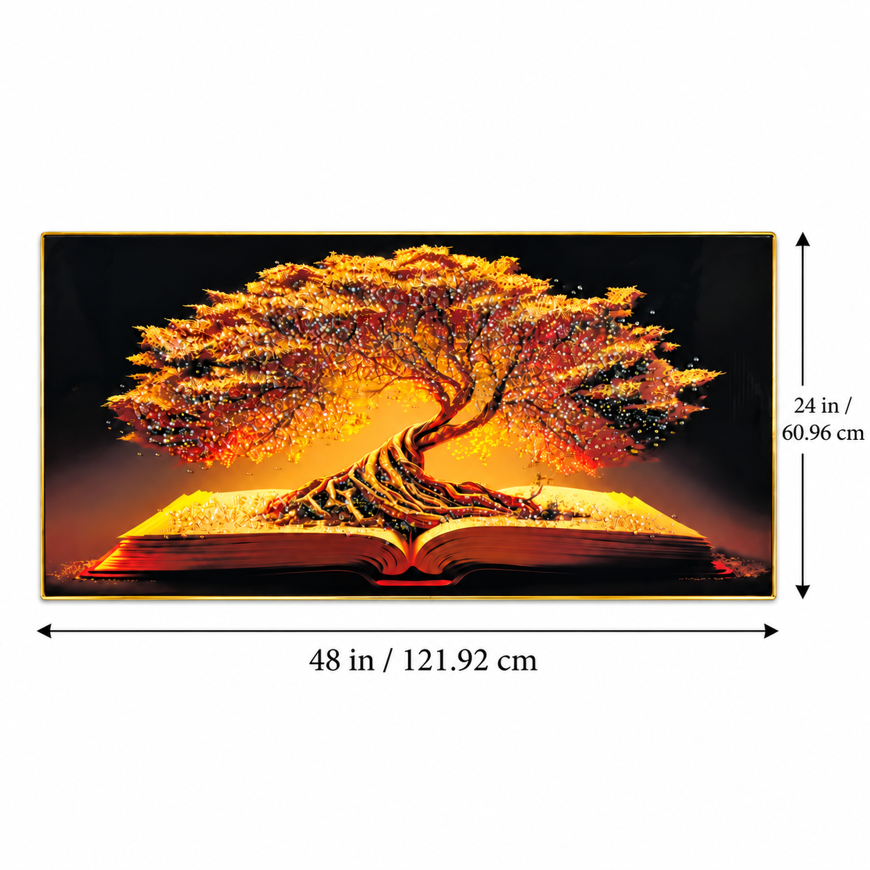 Tree of Knowledge Wall Art – Premium Crystal Acrylic Wall Frame | 48" × 24" thumbnail 2
