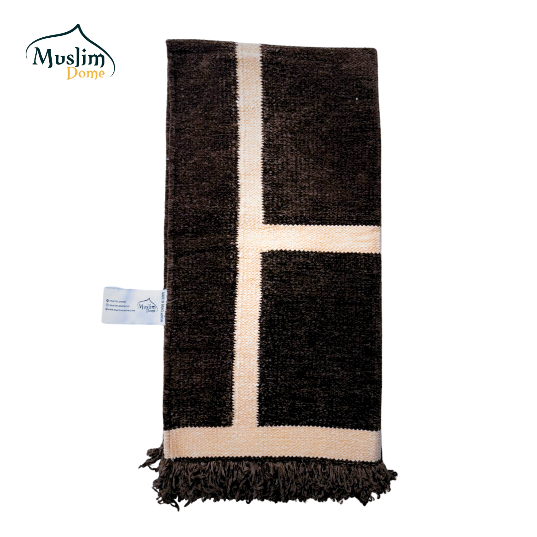 হ্যান্ডমেড জায়নামাজ (Single Person - Small) | Soft Chanel Fabric | Brown Color | Size 24″×48″ thumbnail 3
