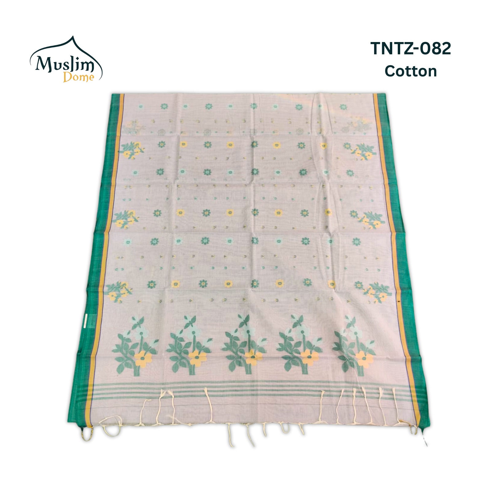 কটন তন্তুজ জামদানী শাড়ি – Cotton Tantuja Jamdani Saree (Small Floral Design, 13.5 Hands, Blouse Piece Included)