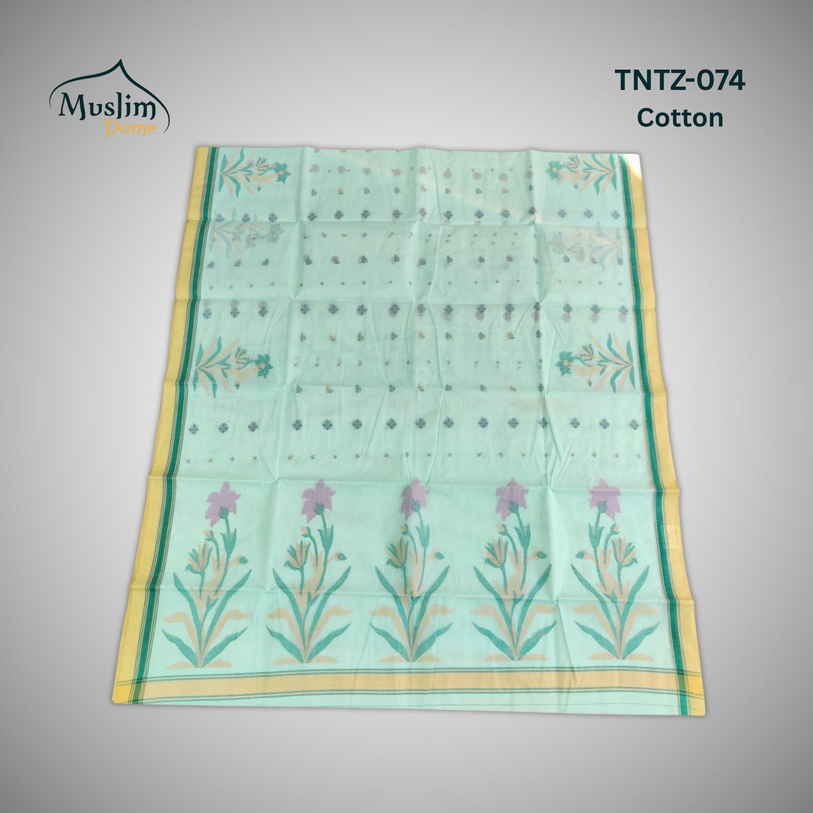 কটন তন্তুজ জামদানী শাড়ি – Cotton Tantuja Jamdani Saree (Large Floral Design, 13.5 Hands, Blouse Piece Included) thumbnail 10