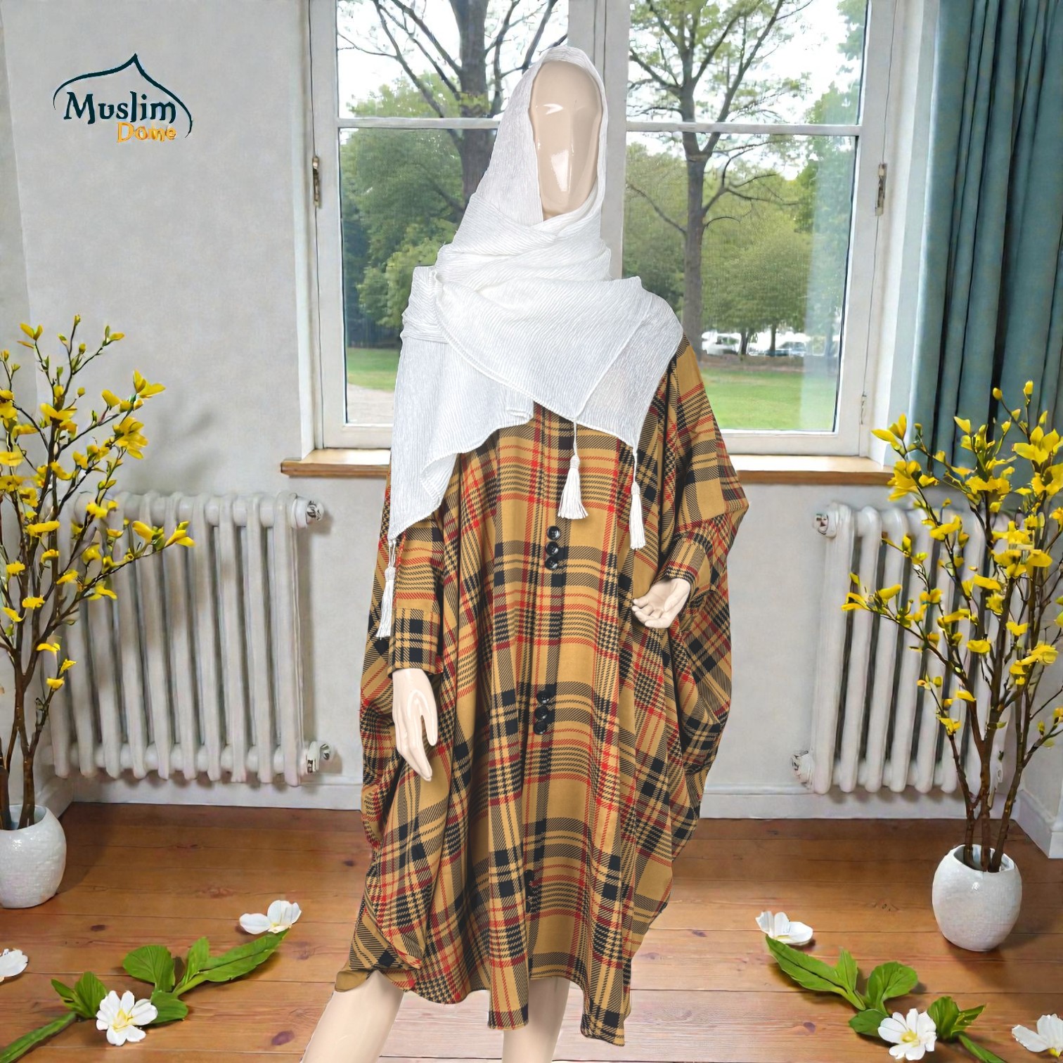 Short Abaya – Burberry Check Pattern | প্রিমিয়াম Dubai Cherry Fabric | Stylish Modest Wear thumbnail 5