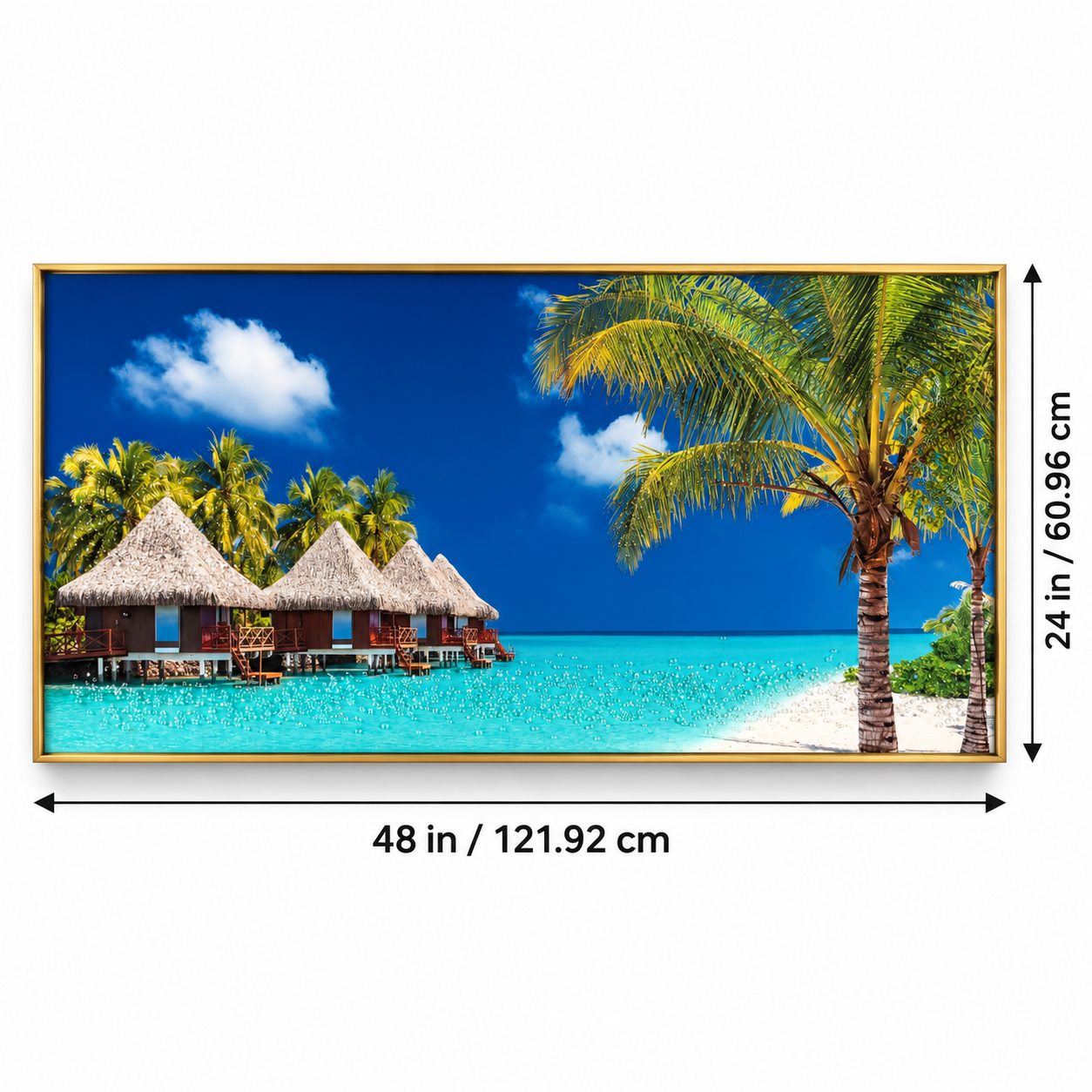 Tropical Beach Resort Wall Art – Premium Crystal Acrylic Wall Frame | 48" × 24" thumbnail 2