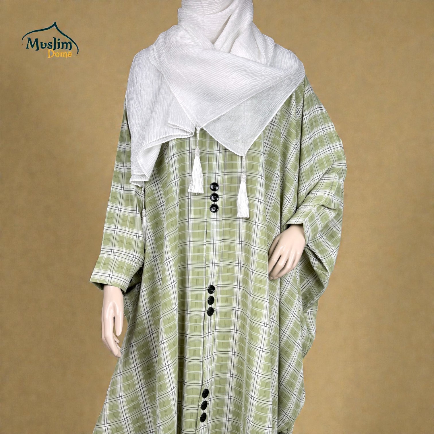Short Abaya – Burberry Check Pattern | প্রিমিয়াম Dubai Cherry Fabric | Stylish Modest Wear thumbnail 2