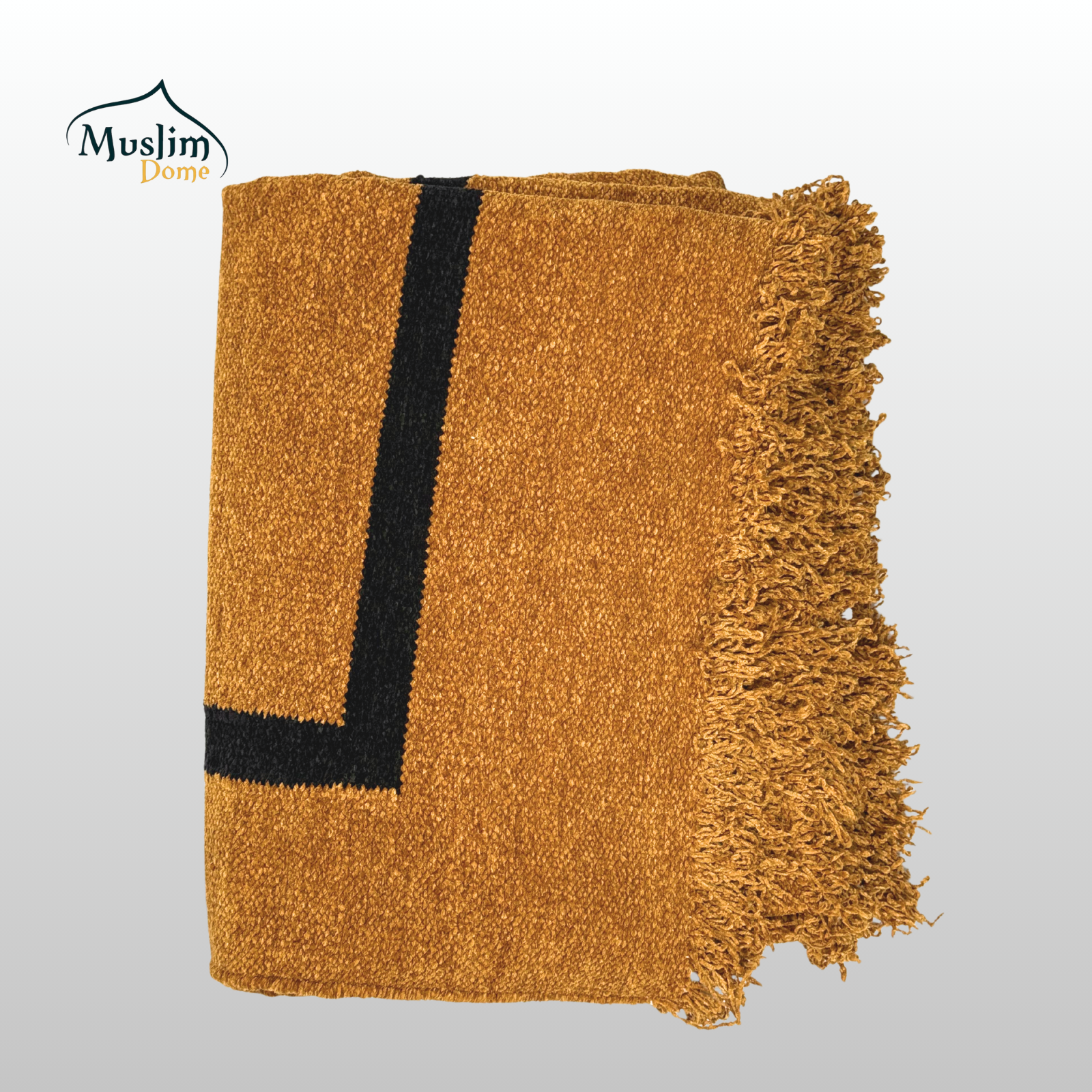 হ্যান্ডমেড জায়নামাজ (Three Person) | Soft Chanel Fabric | Orange Color | Size 72″×48″ | Both Side Usable thumbnail 3