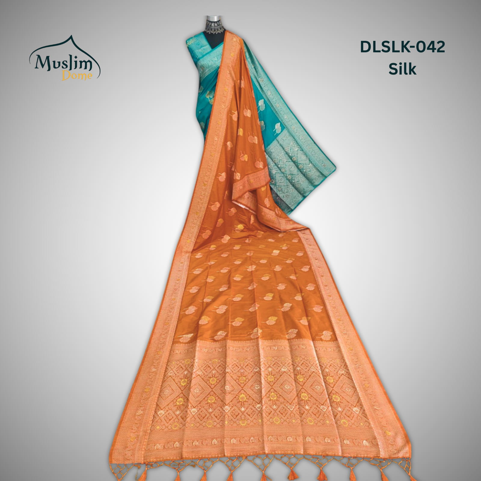 প্রিমিয়াম জামদানী শাড়ি – Premium Jamdani Saree (Half Silk, Double Tree Leaf Design, Blouse Piece Included) thumbnail 14