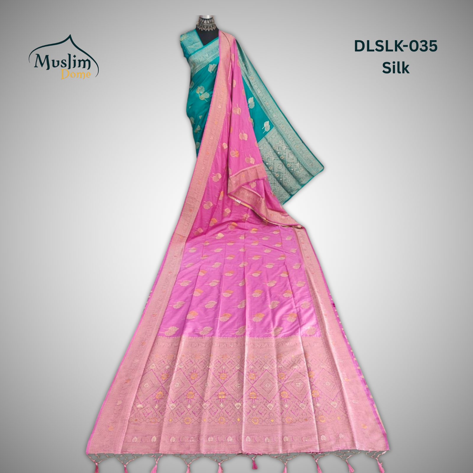 প্রিমিয়াম জামদানী শাড়ি – Premium Jamdani Saree (Half Silk, Double Tree Leaf Design, Blouse Piece Included) thumbnail 7