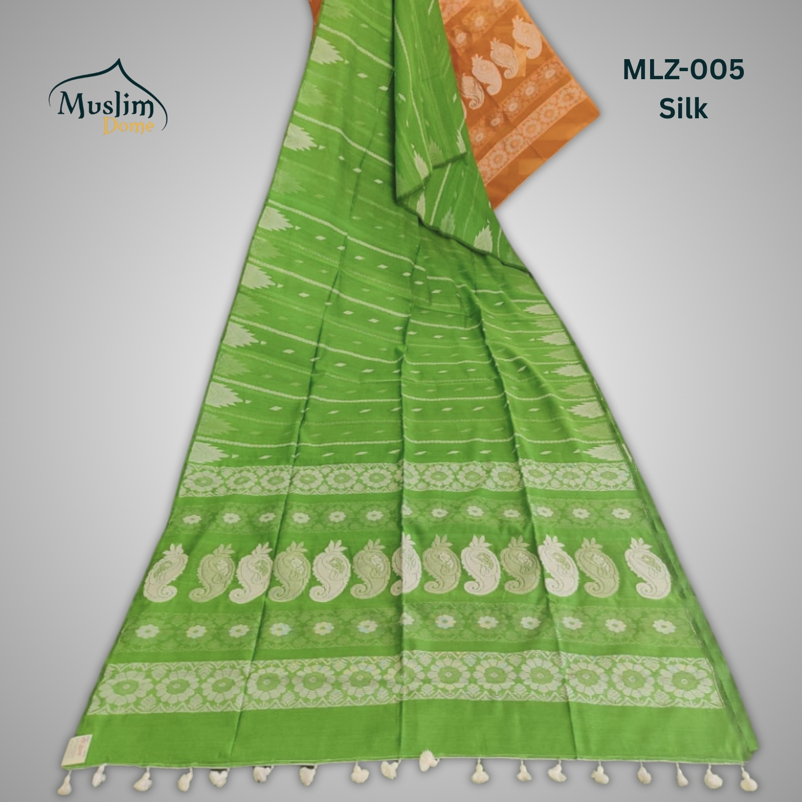 মার্সলাইজ সিল্ক জামদানী শাড়ি ব্লাউজ পিস ও Tassel সহ thumbnail 3