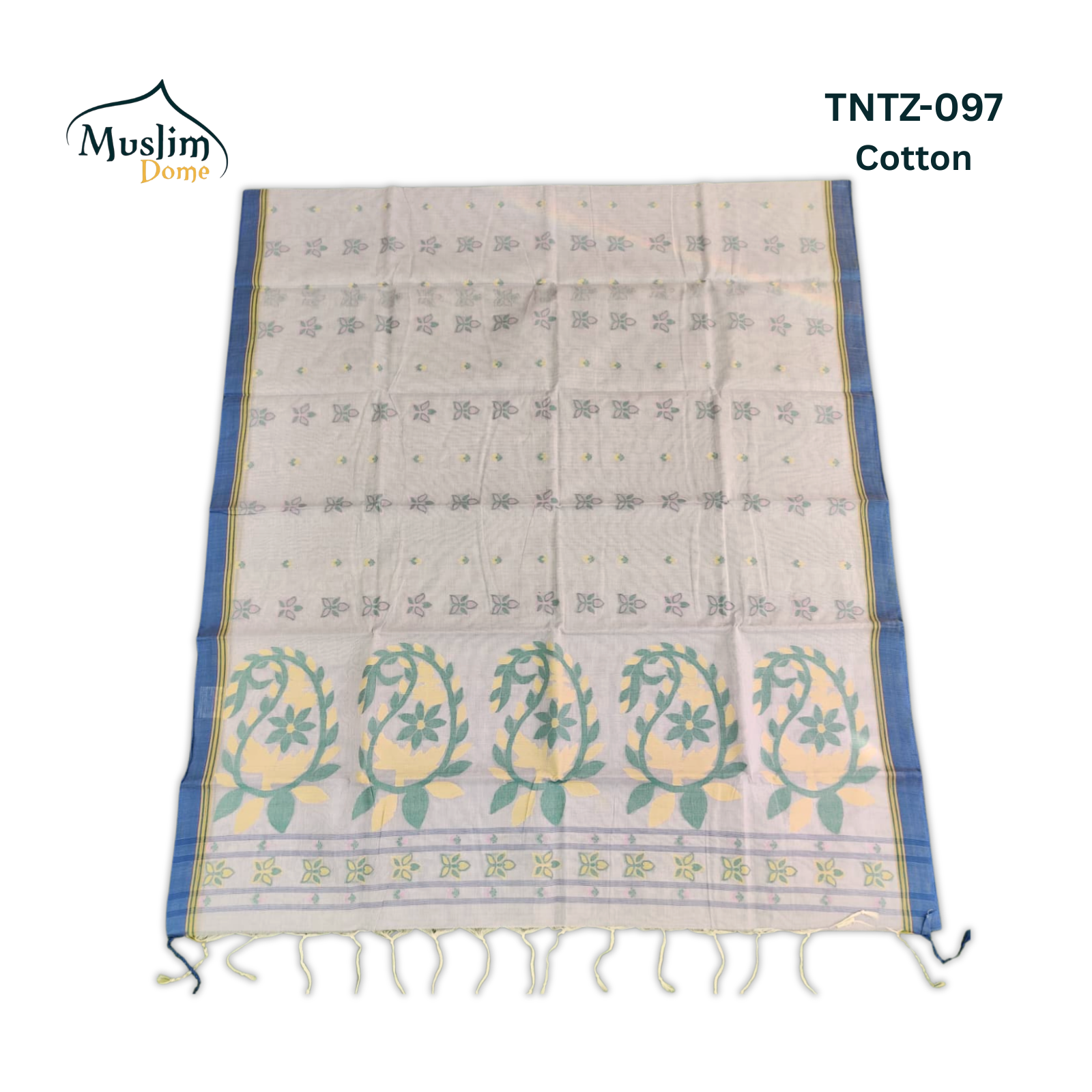 কটন তন্তুজ জামদানী শাড়ি – Cotton Tantuja Jamdani Saree (Small Floral Design, 13.5 Hands, Blouse Piece Included) thumbnail 16