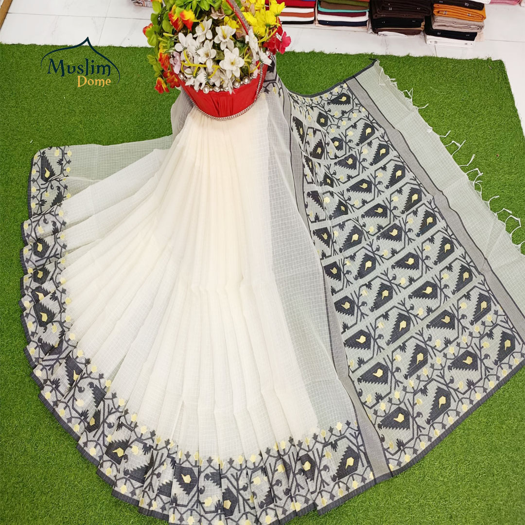 কোটা সিল্ক জামদানী পার শাড়ী – Tangail Silk Jamdani Saree with Blouse