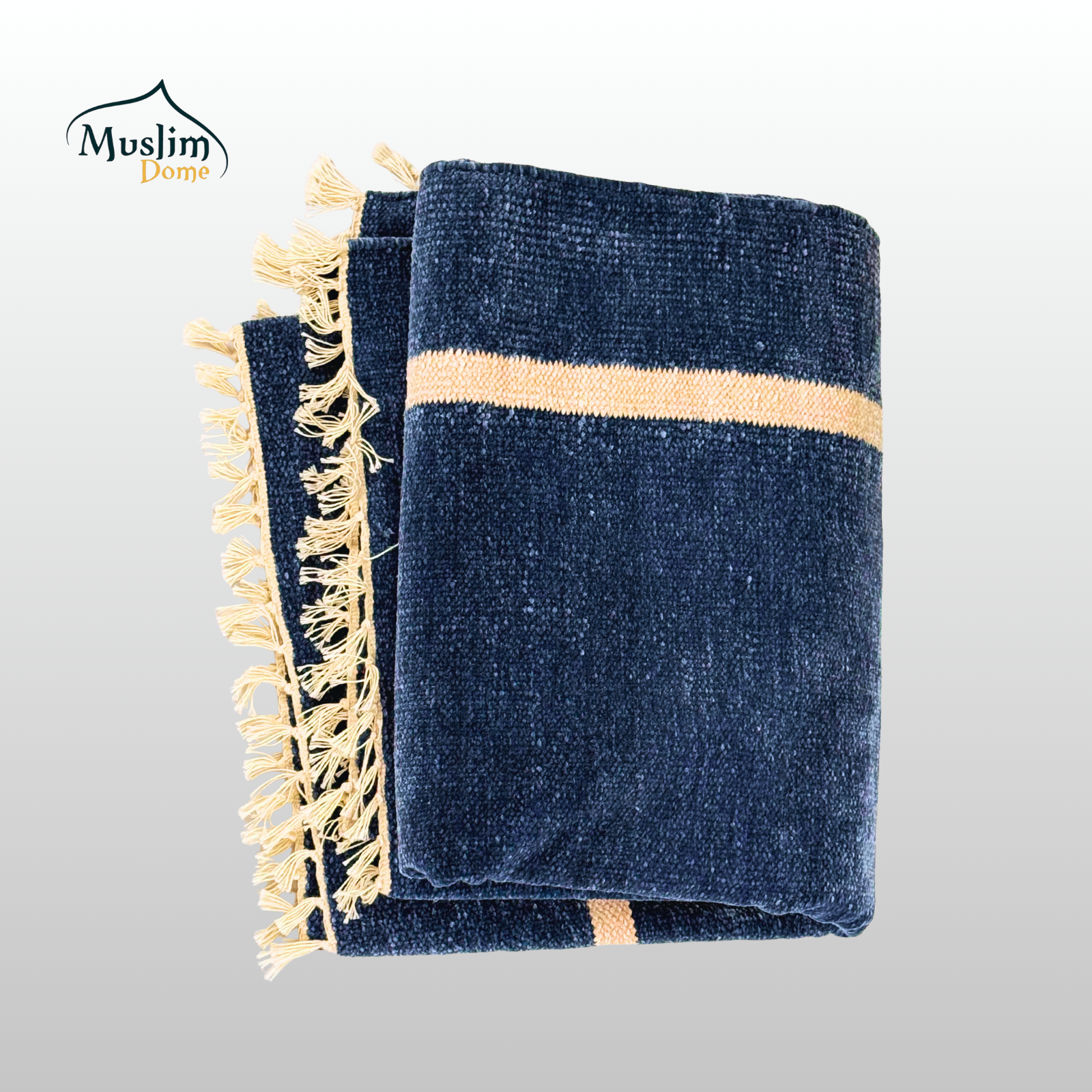 হ্যান্ডমেড জায়নামাজ (Three Person) | Soft Chanel Fabric | Ocean Blue Color | Size 72″×48″ | Both Side Usable thumbnail 3