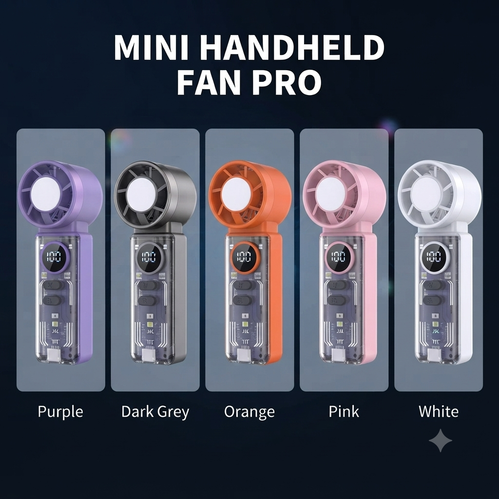 K824 Mini Turbo Handheld Fan Pro | Portable Rechargeable Turbo Fan with Digital Display thumbnail 4