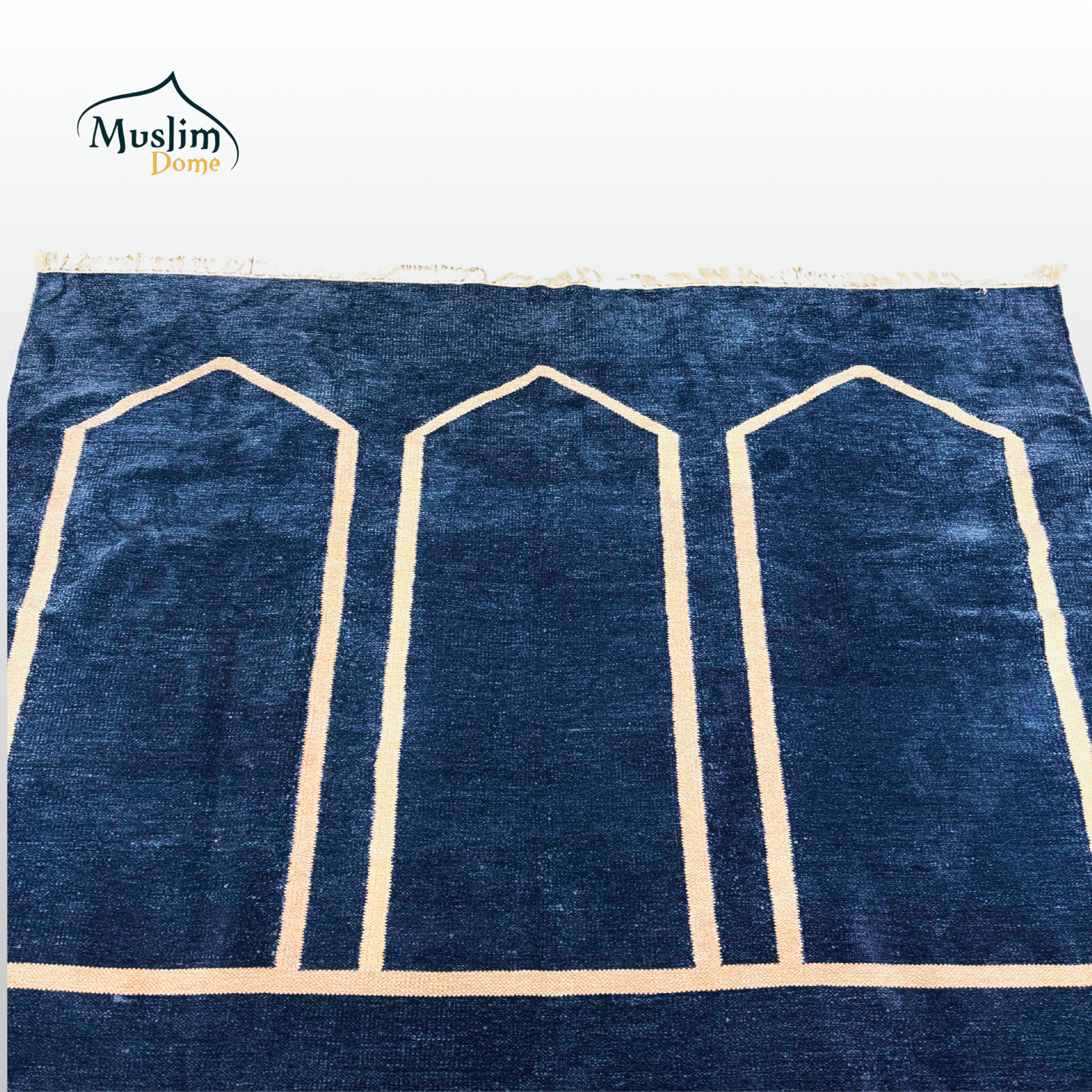 হ্যান্ডমেড জায়নামাজ (Three Person) | Soft Chanel Fabric | Ocean Blue Color | Size 72″×48″ | Both Side Usable thumbnail 2