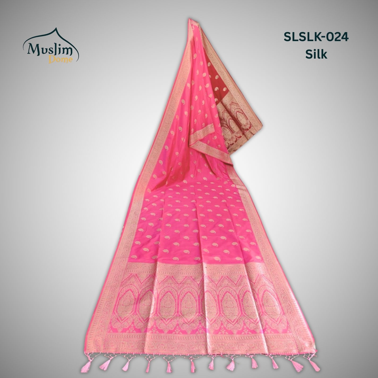 প্রিমিয়াম জামদানী শাড়ি – Premium Jamdani Saree (Half Silk, Single Tree Leaf Design, Blouse Piece Included) thumbnail 9