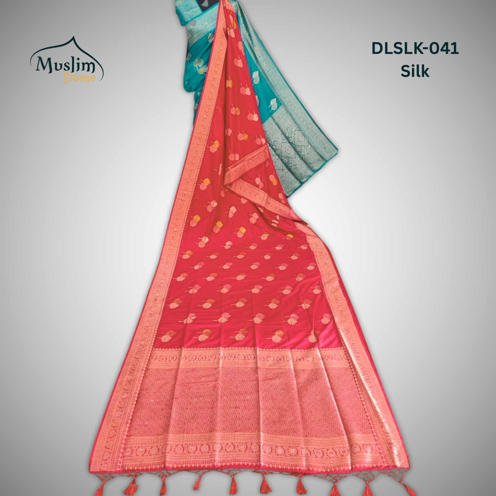 প্রিমিয়াম জামদানী শাড়ি – Premium Jamdani Saree (Half Silk, Double Tree Leaf Design, Blouse Piece Included) thumbnail 13