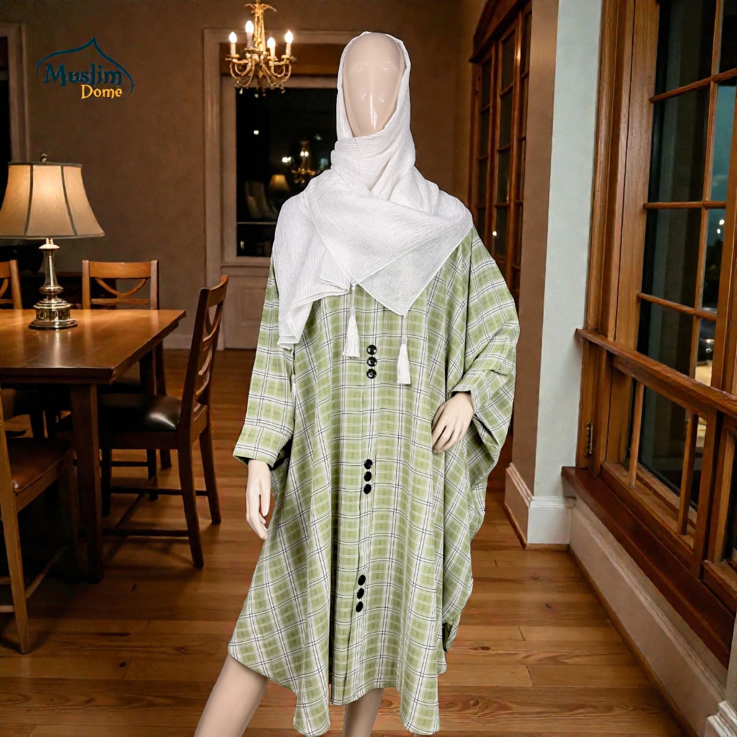 Short Abaya – Burberry Check Pattern | প্রিমিয়াম Dubai Cherry Fabric | Stylish Modest Wear thumbnail 2