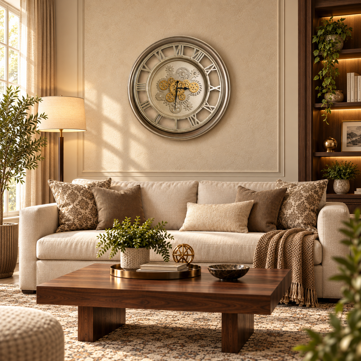 Silver Vintage Wall Clock : 30" Dia - (সিলভার ভিনটেজ ওয়াল ক্লক - ৩০ ইঞ্চি ডায়া) thumbnail 4
