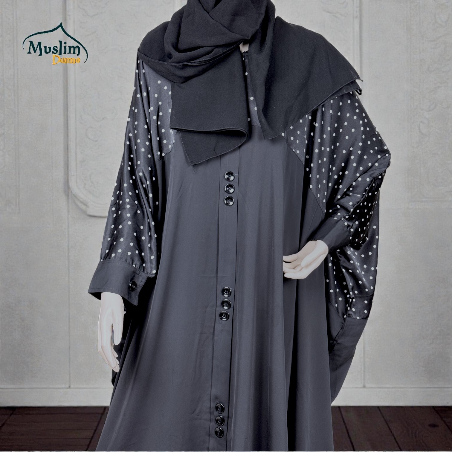 Short Abaya Print | স্টাইলিশ শর্ট আবায়া | Elegant Everyday Wear | Black & Blue thumbnail 2