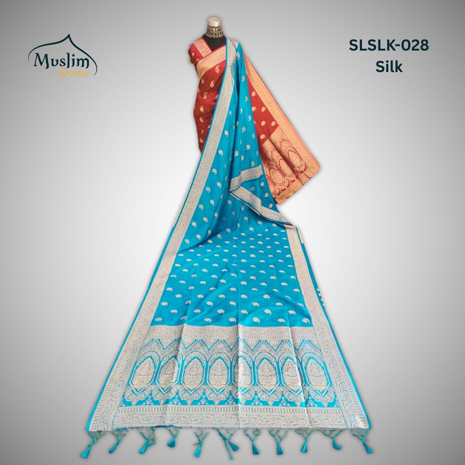 প্রিমিয়াম জামদানী শাড়ি – Premium Jamdani Saree (Half Silk, Single Tree Leaf Design, Blouse Piece Included) thumbnail 13